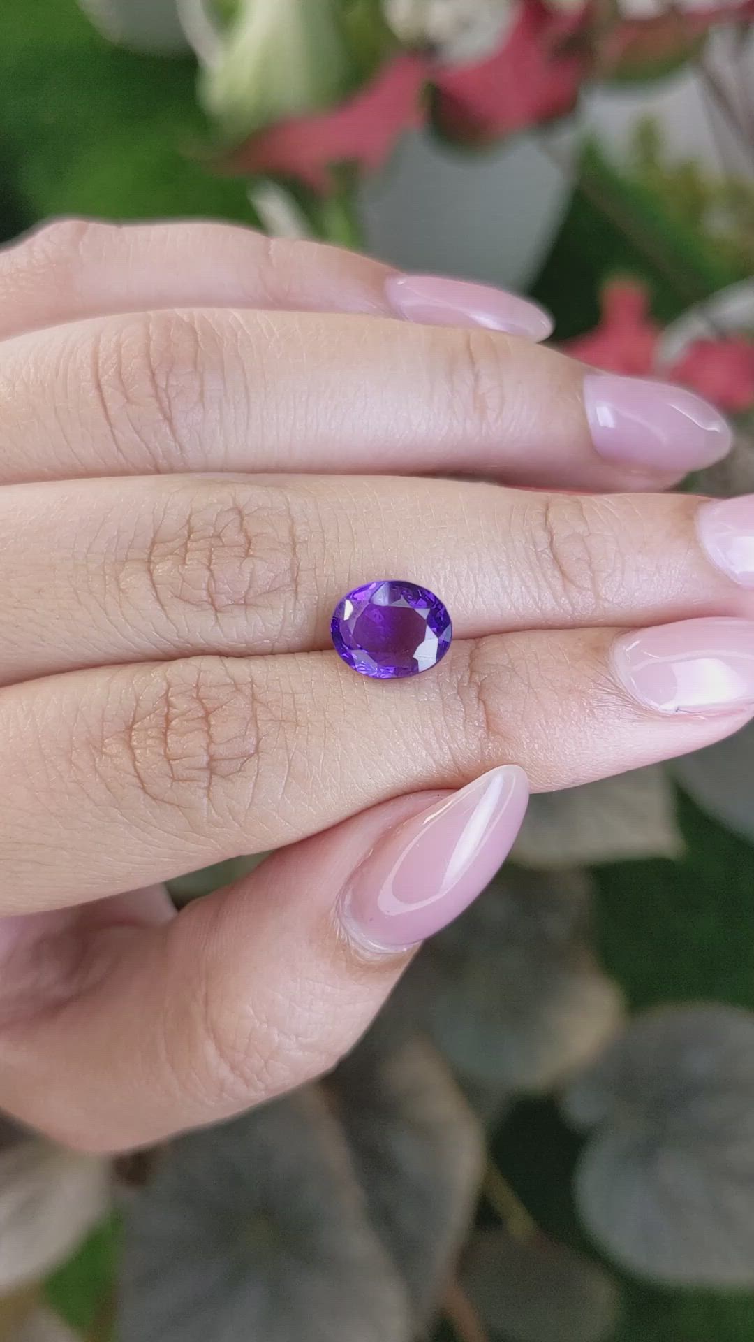 2.66 Ct. Purple Amethyst from Ceylon (Sri Lanka) Size Video