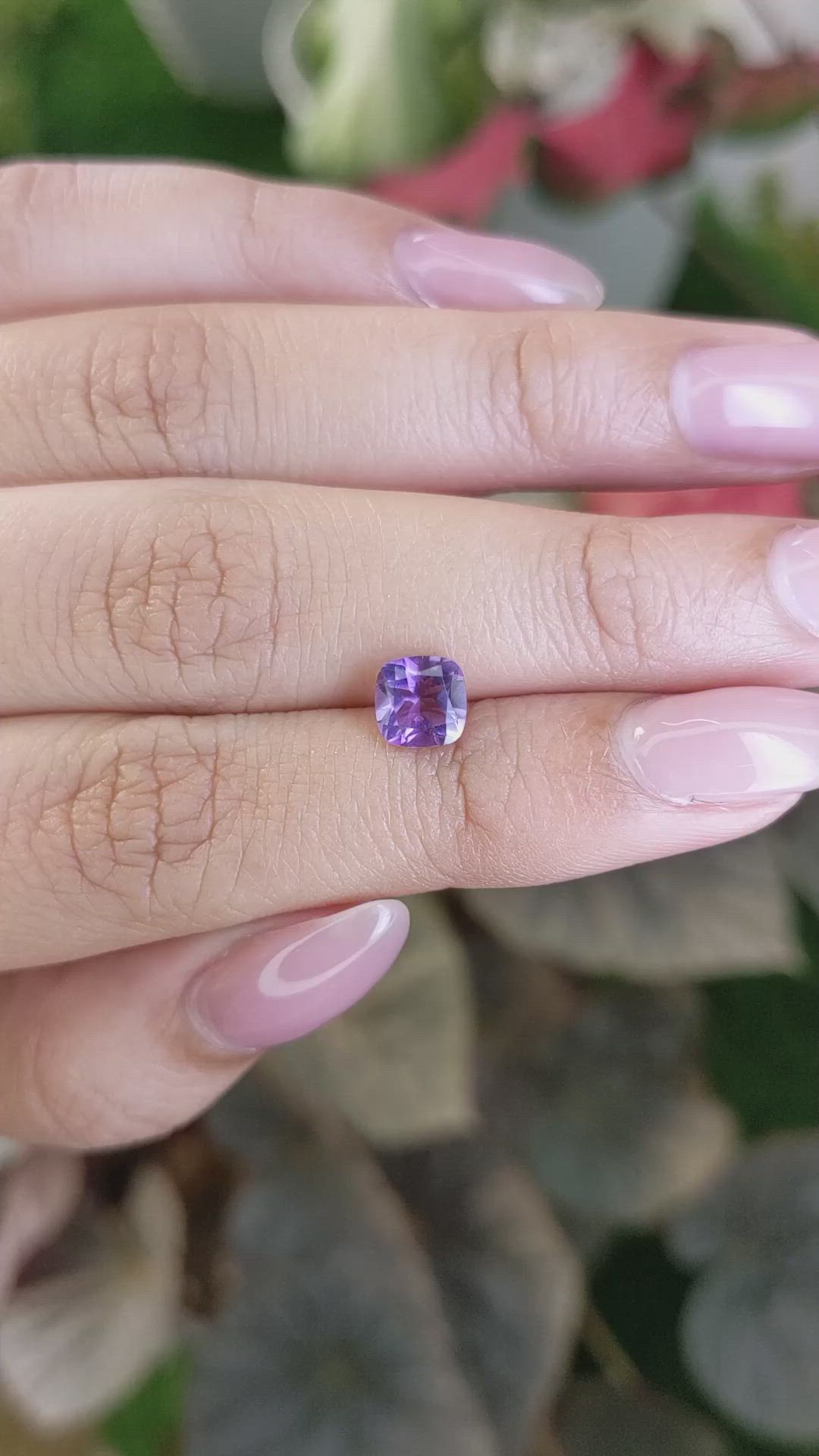 0.95 Ct. Purple Amethyst from Ceylon (Sri Lanka) Size Video