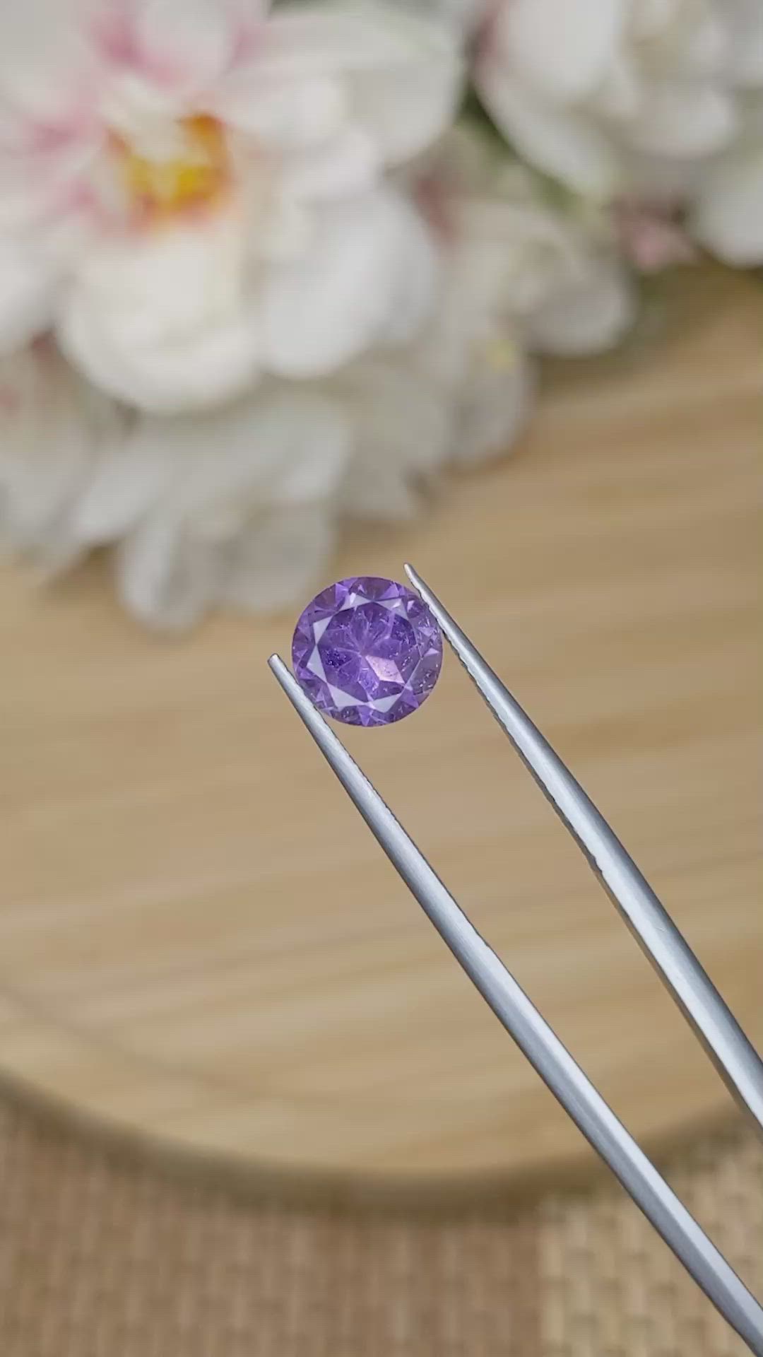 2.31 Ct. Purple Amethyst from Ceylon (Sri Lanka) Size Video
