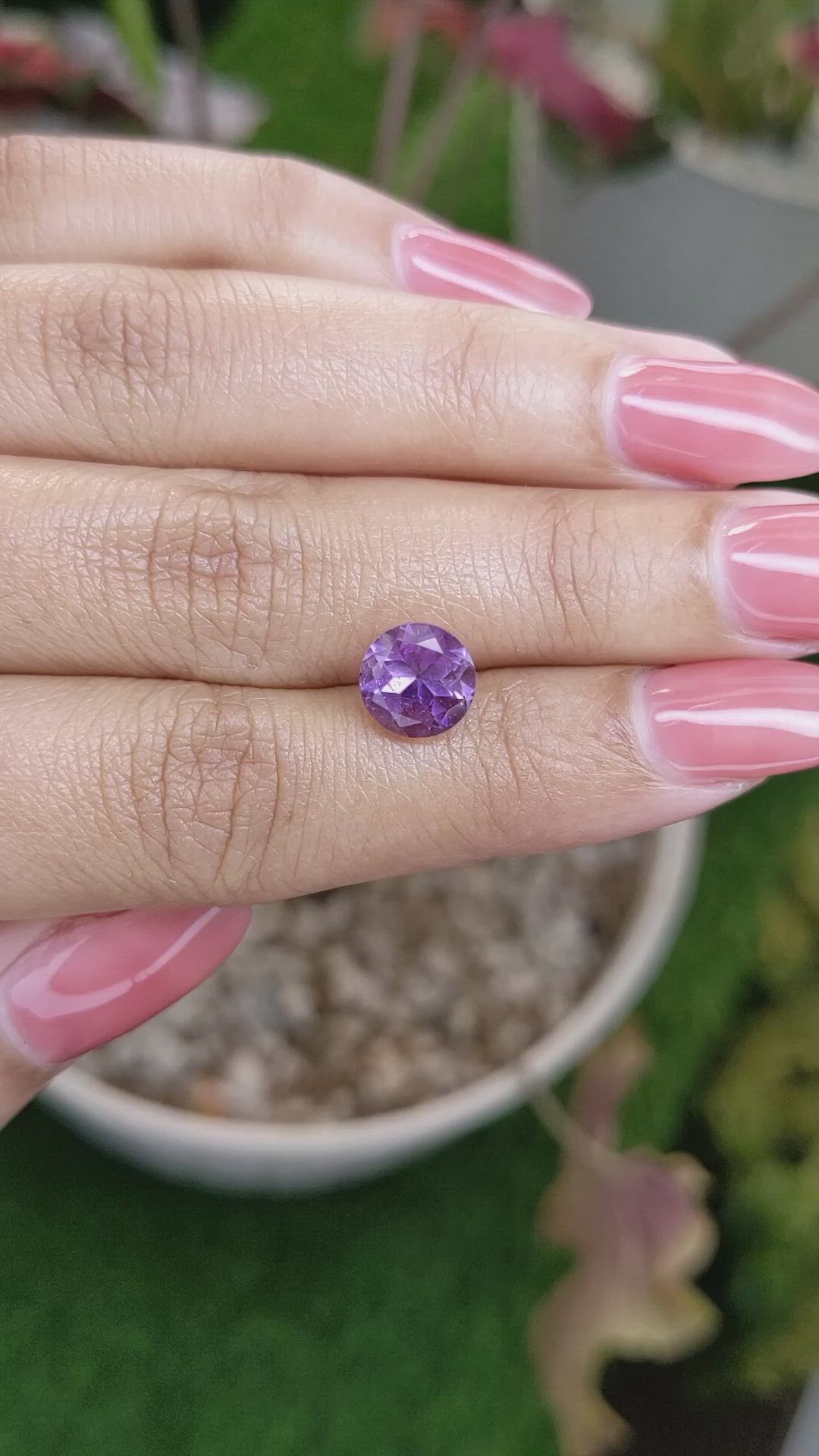2.31 Ct. Purple Amethyst from Ceylon (Sri Lanka) Size Video