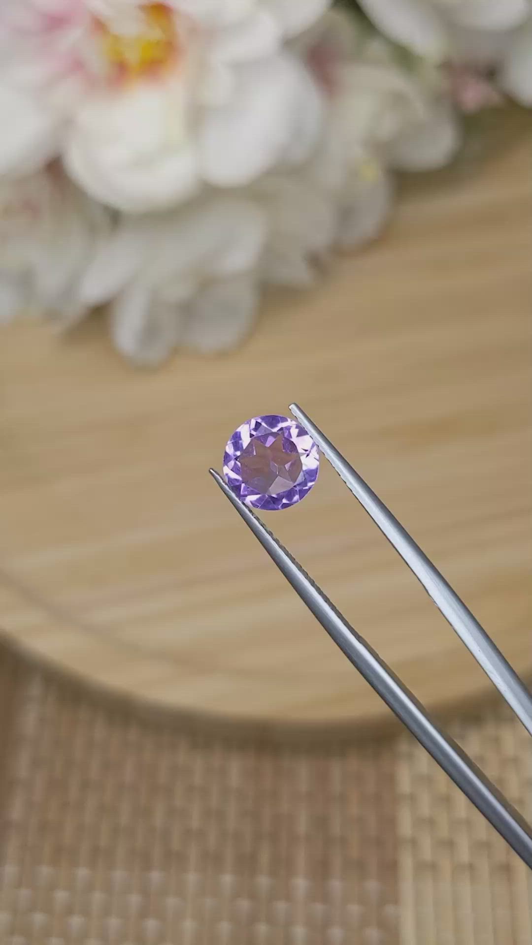 1.55 Ct. Purple Amethyst from Ceylon (Sri Lanka) Size Video