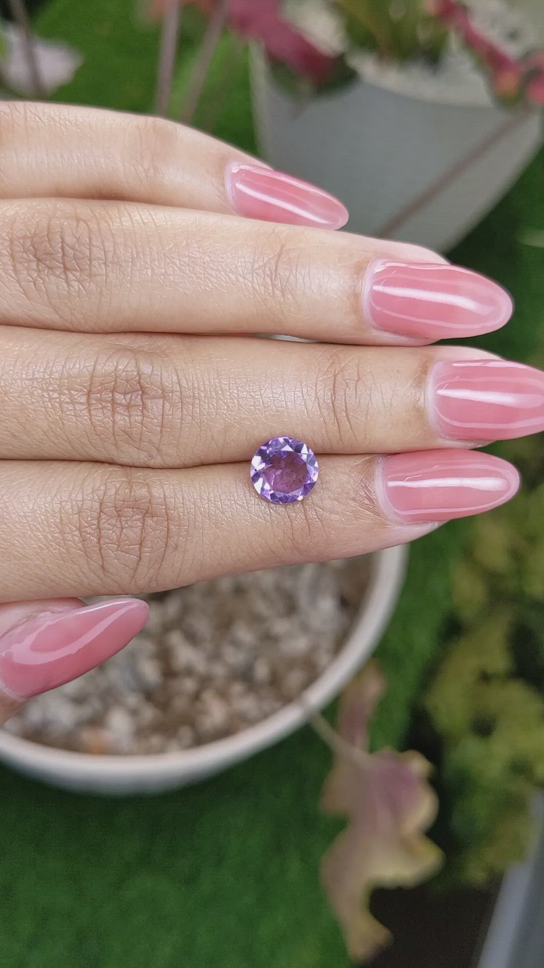 1.55 Ct. Purple Amethyst from Ceylon (Sri Lanka) Size Video