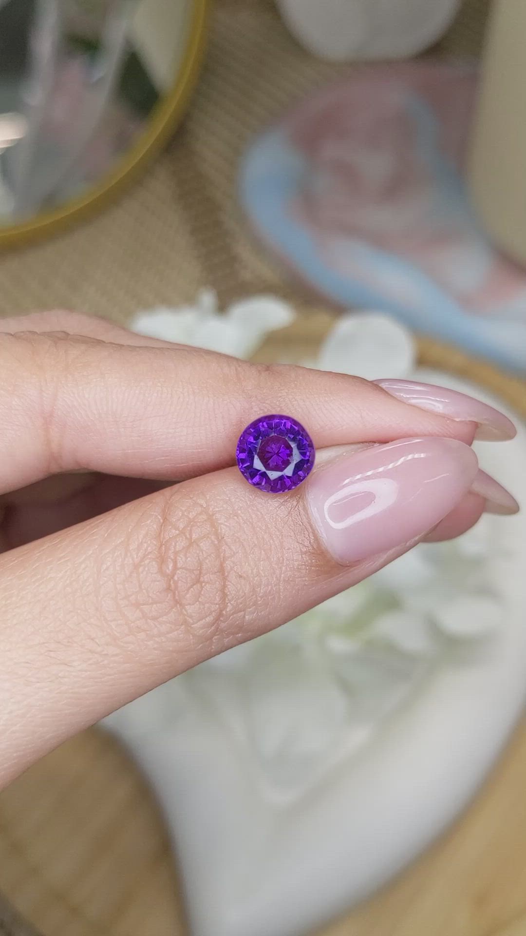 1.72 Ct. Purple Amethyst from Ceylon (Sri Lanka) Size Video