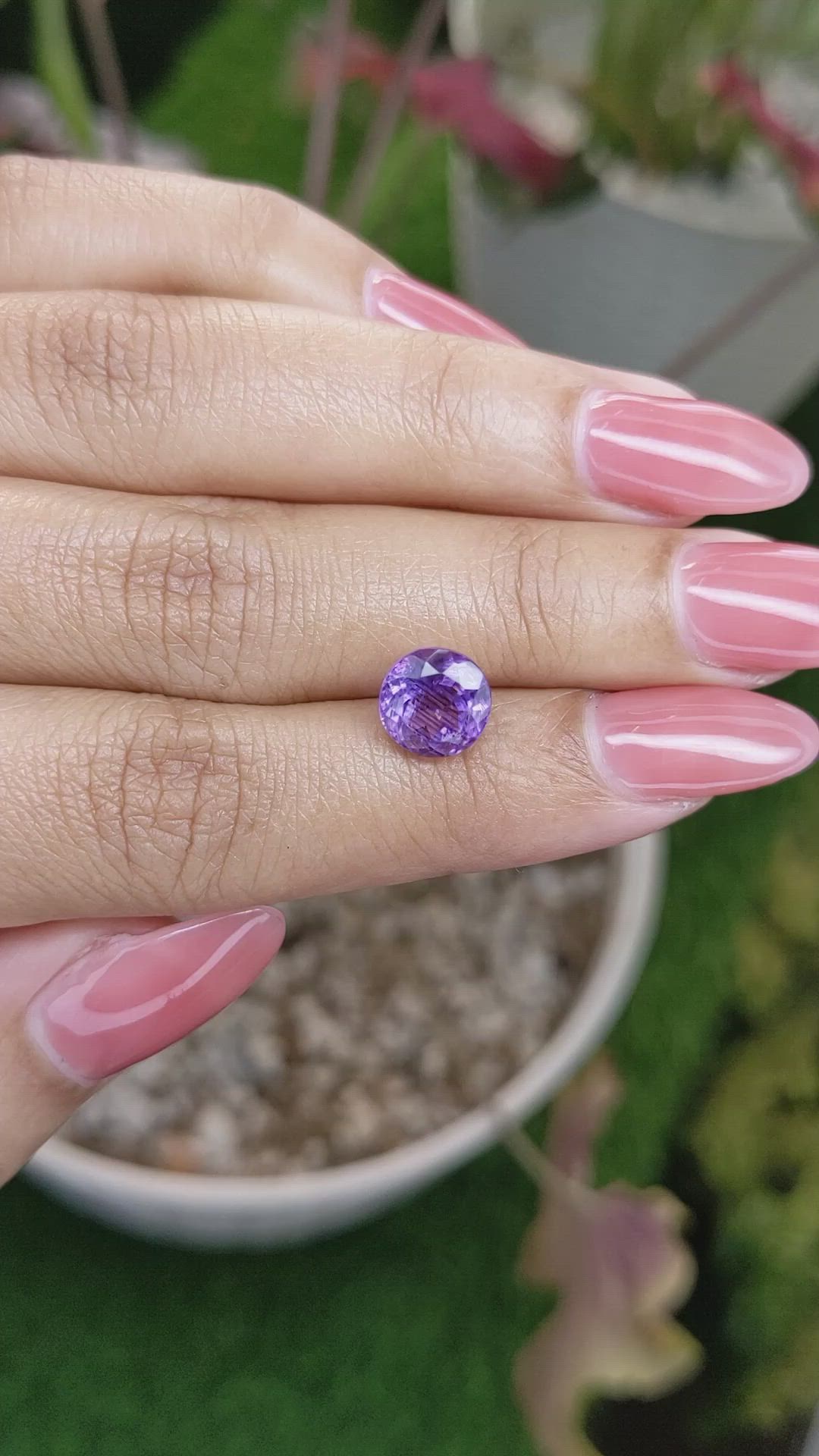 2.41 Ct. Purple Amethyst from Ceylon (Sri Lanka) Size Video
