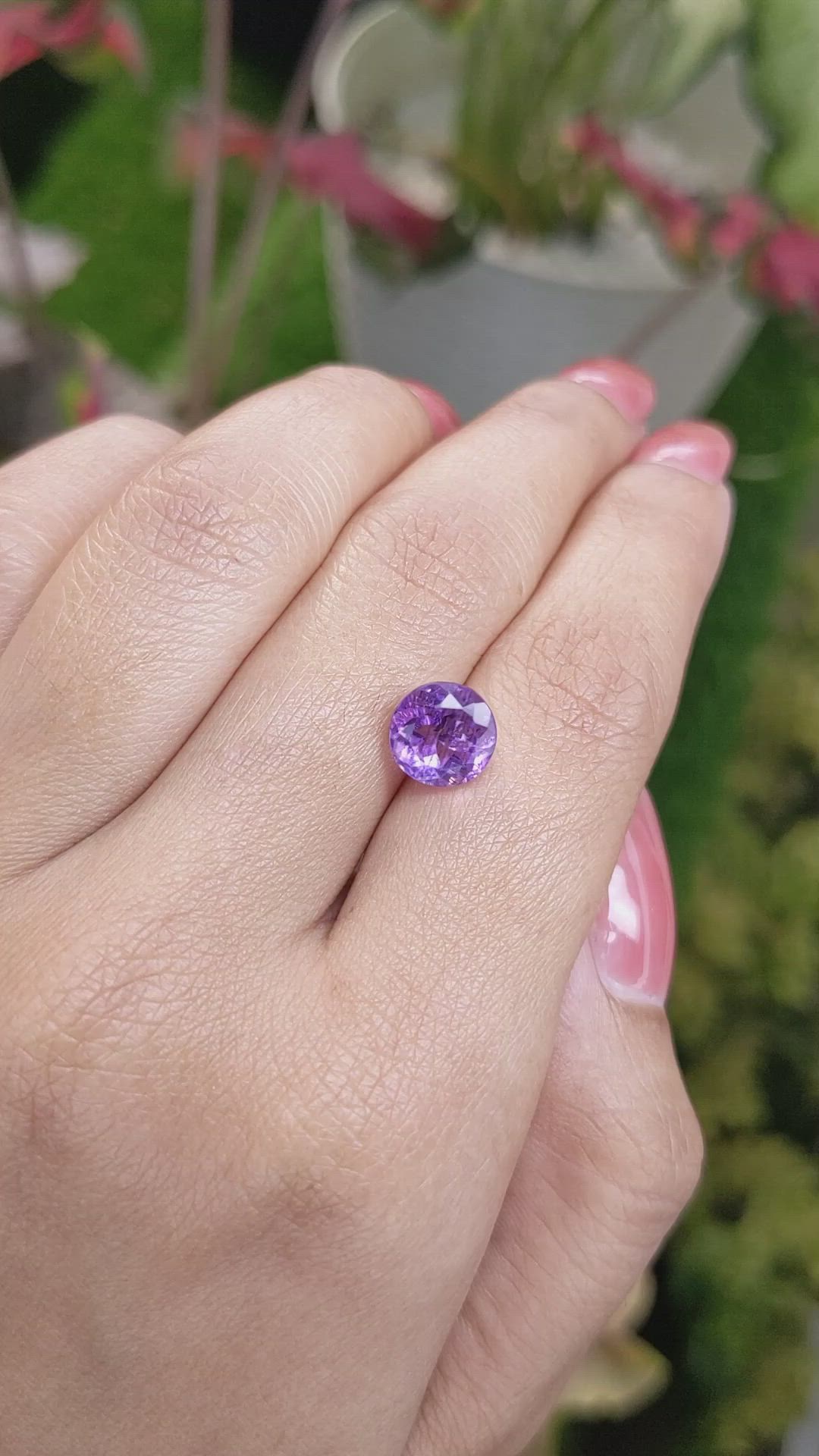 2.41 Ct. Purple Amethyst from Ceylon (Sri Lanka) Size Video