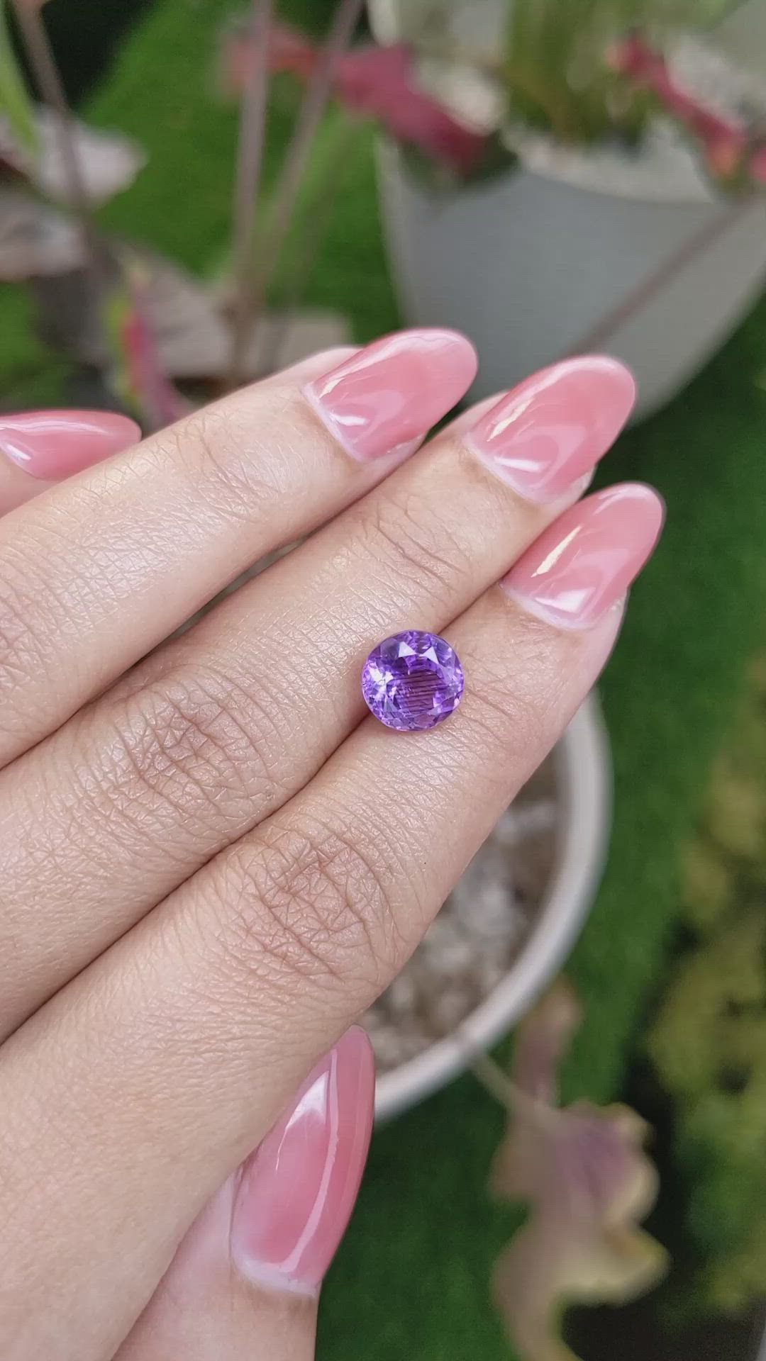 2.41 Ct. Purple Amethyst from Ceylon (Sri Lanka) Size Video