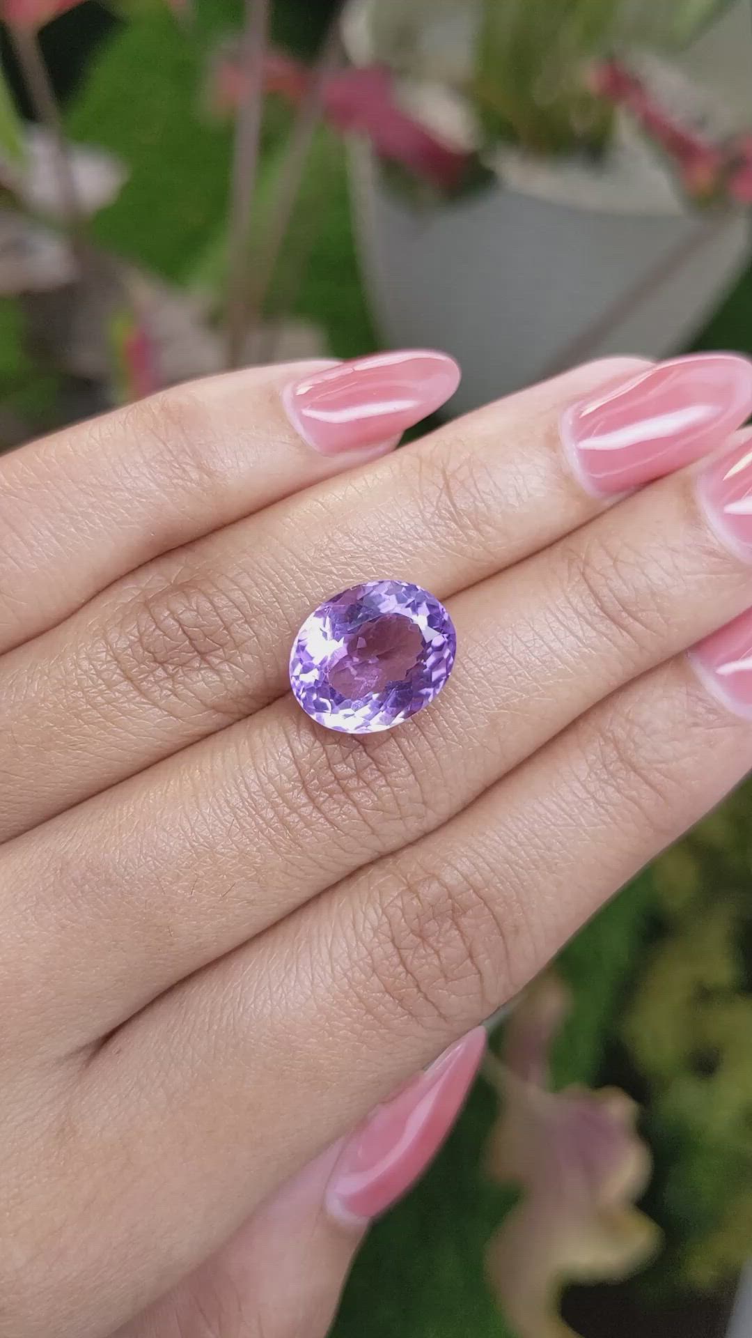 6.34 Ct. Purple Amethyst from Ceylon (Sri Lanka) Size Video