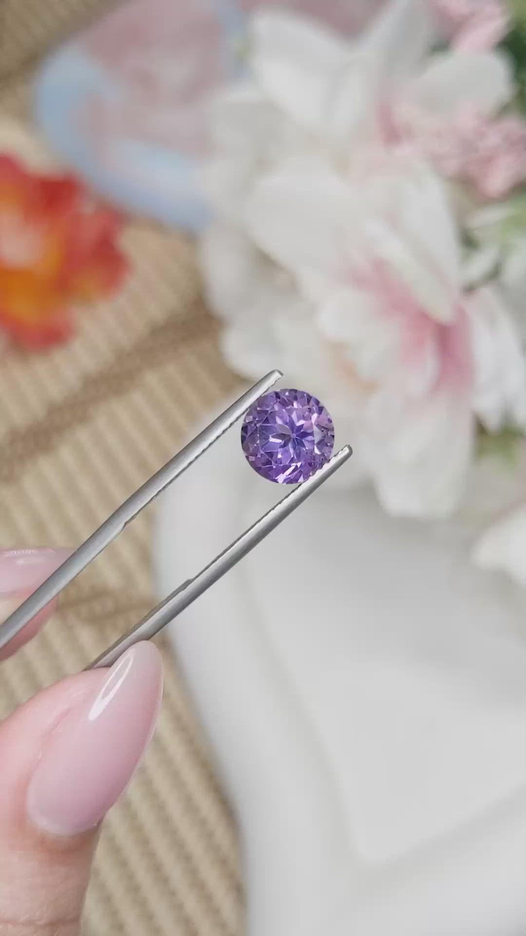 2.44 Ct. Purple Amethyst from Ceylon (Sri Lanka) Size Video