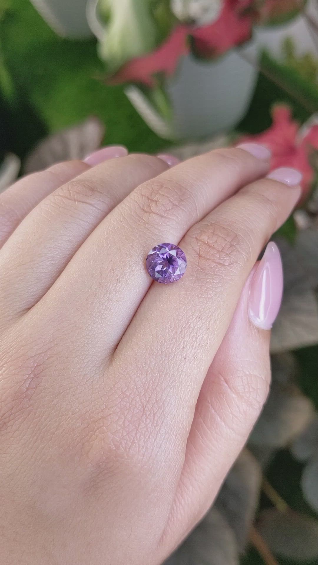 2.44 Ct. Purple Amethyst from Ceylon (Sri Lanka) Size Video