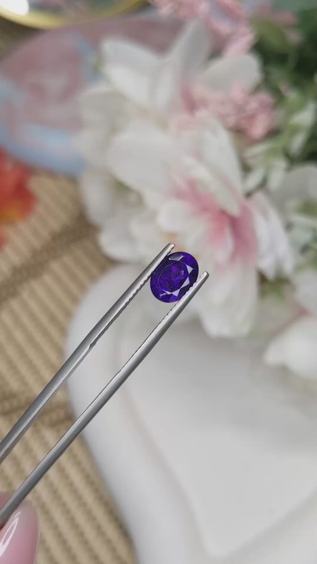 1.39 Ct. Purple Amethyst from Ceylon (Sri Lanka) Size Video