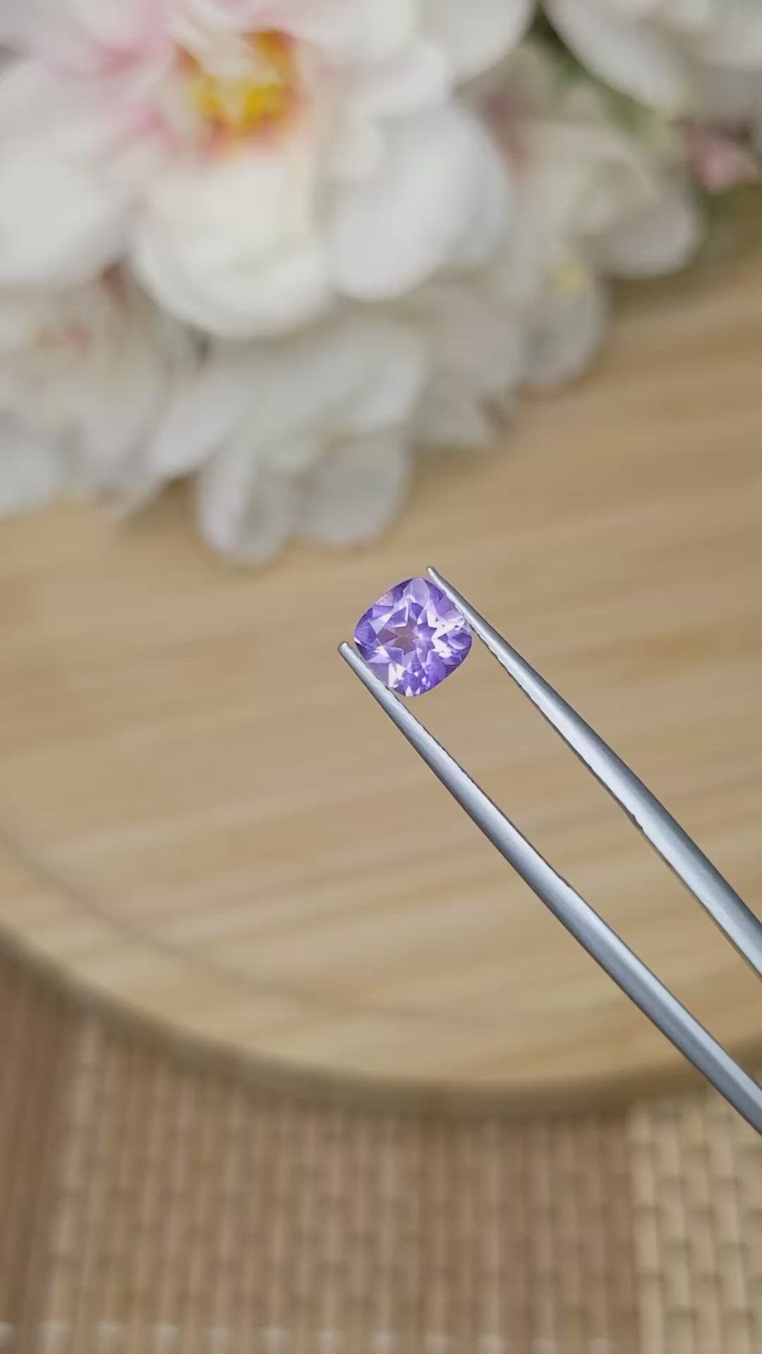 0.96 Ct. Purple Amethyst from Ceylon (Sri Lanka) Size Video