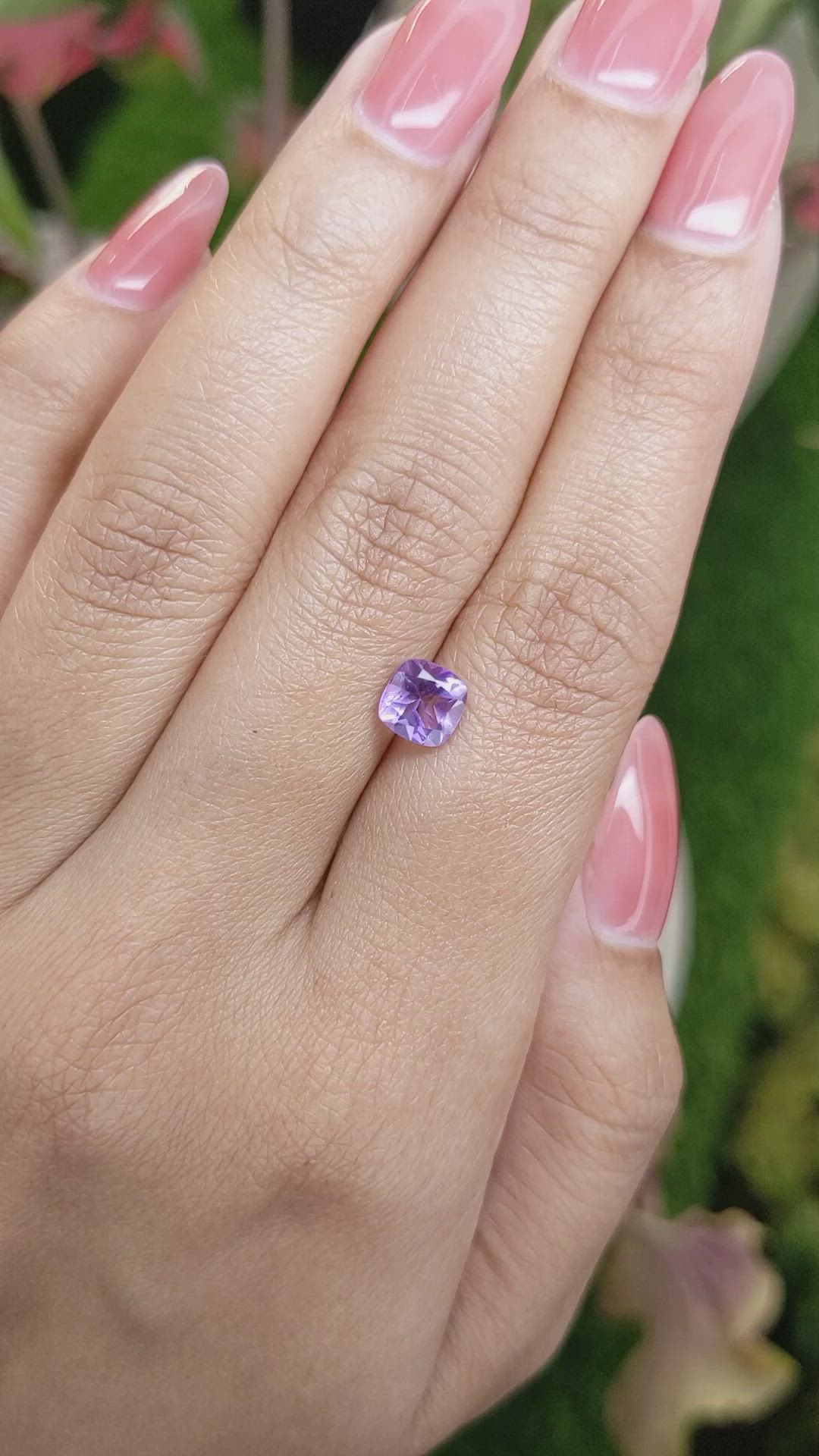 0.96 Ct. Purple Amethyst from Ceylon (Sri Lanka) Size Video