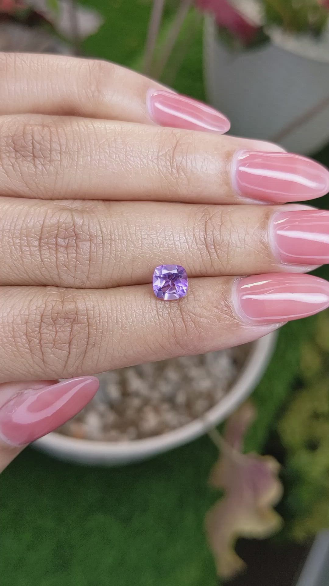 0.96 Ct. Purple Amethyst from Ceylon (Sri Lanka) Size Video