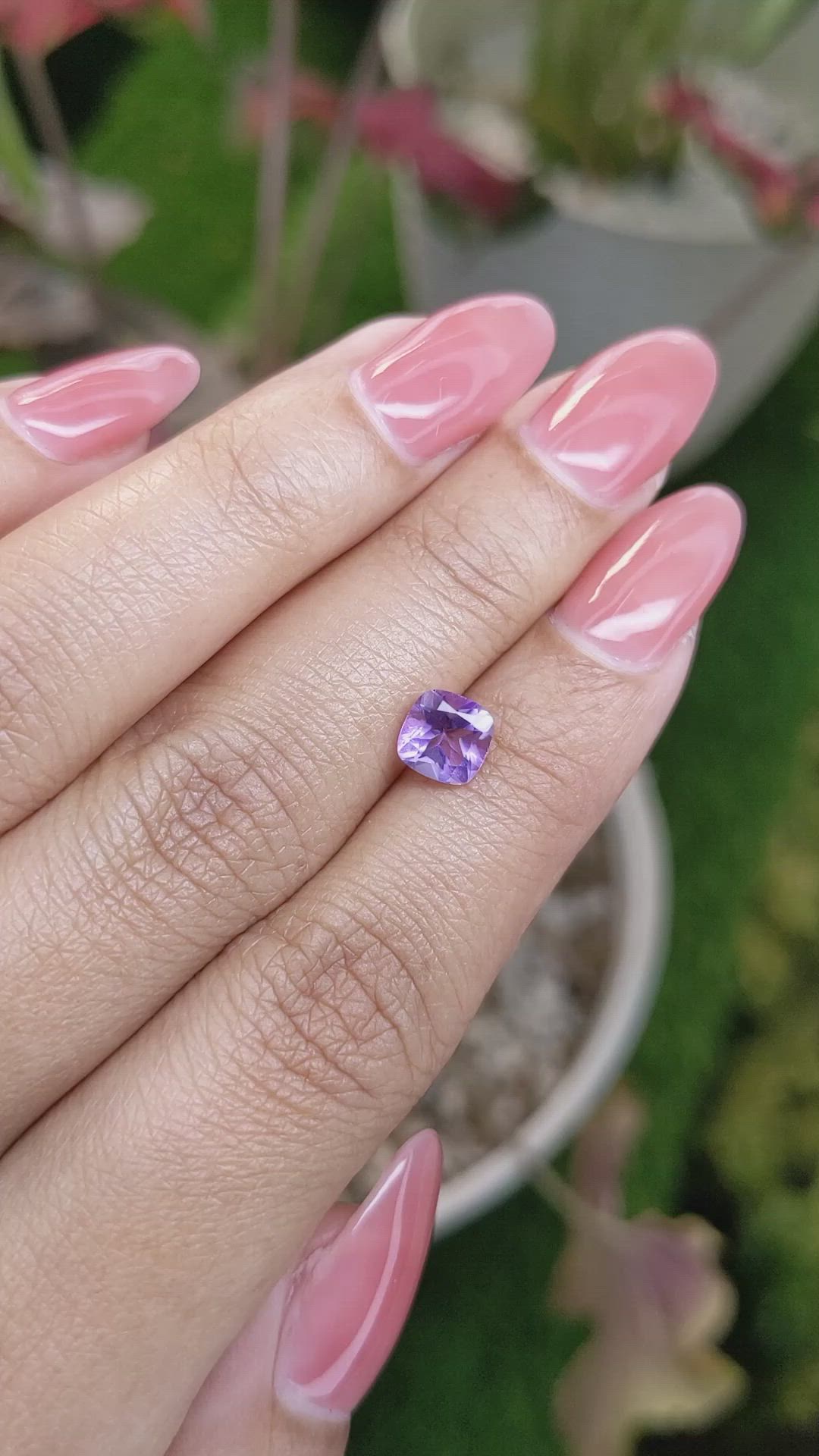 0.96 Ct. Purple Amethyst from Ceylon (Sri Lanka) Size Video