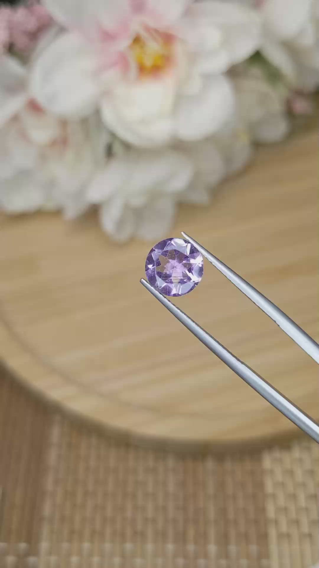 2.01 Ct. Purple Amethyst from Ceylon (Sri Lanka) Size Video