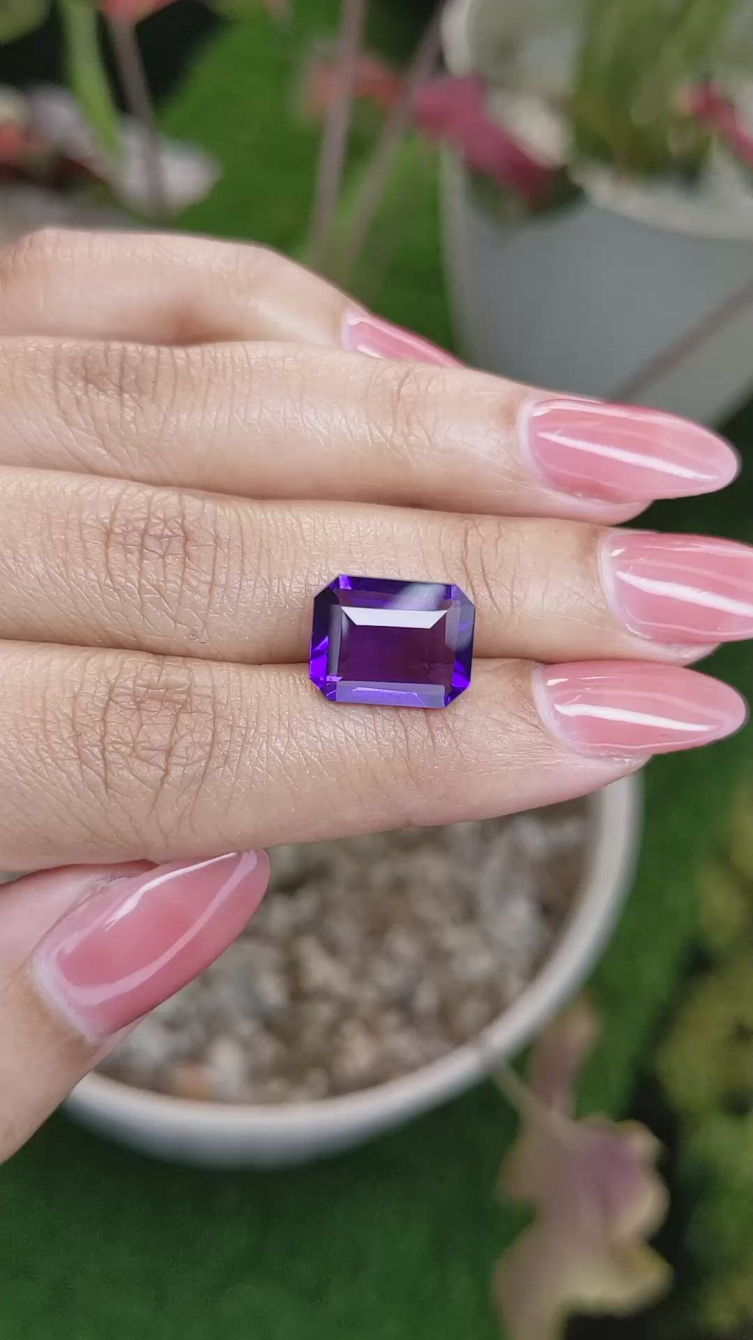 5.55 Ct. Purple Amethyst from Ceylon (Sri Lanka) Size Video