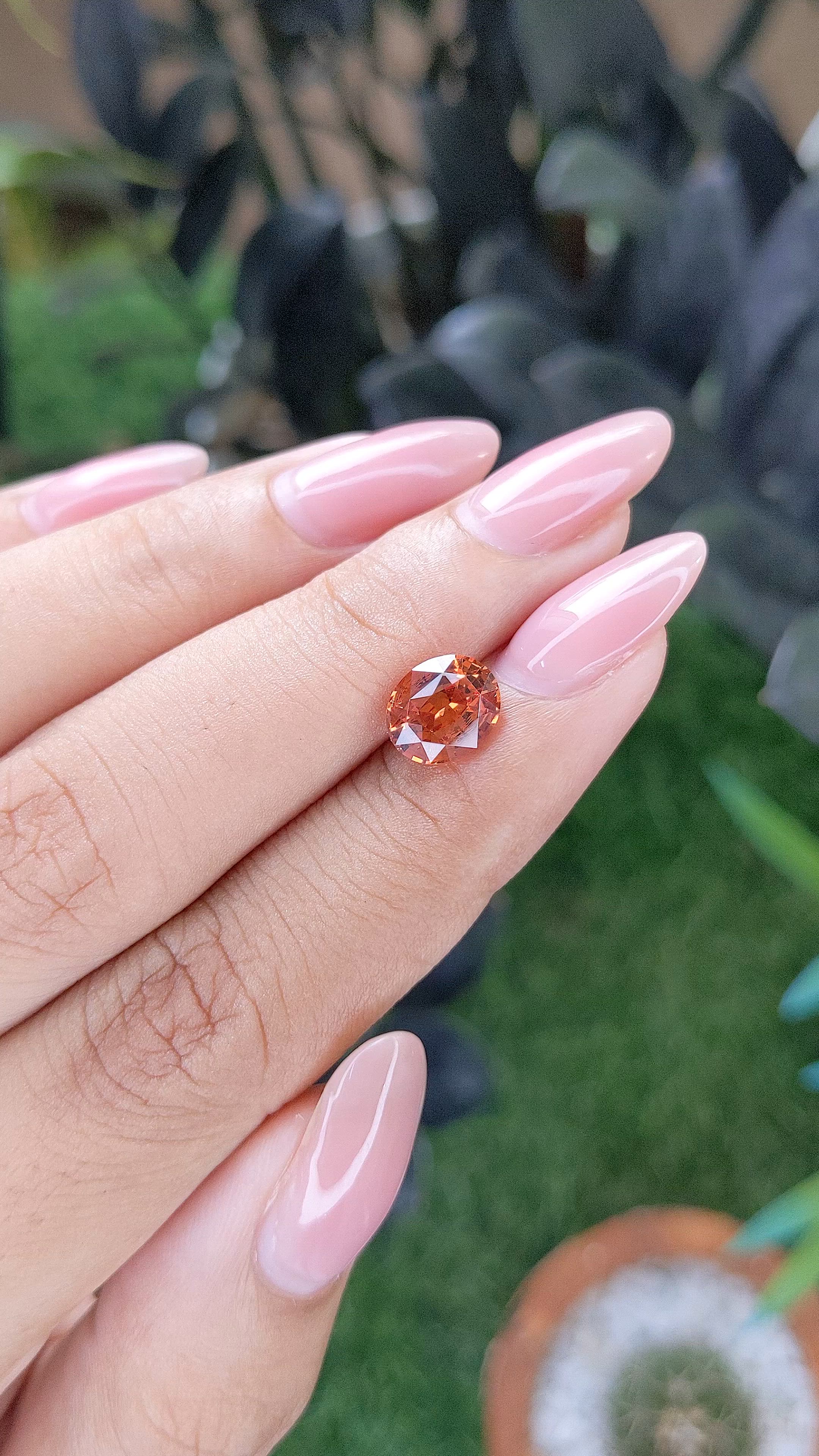 2.26 Ct. Orange Spessartite Garnet from Tanzania Size Video