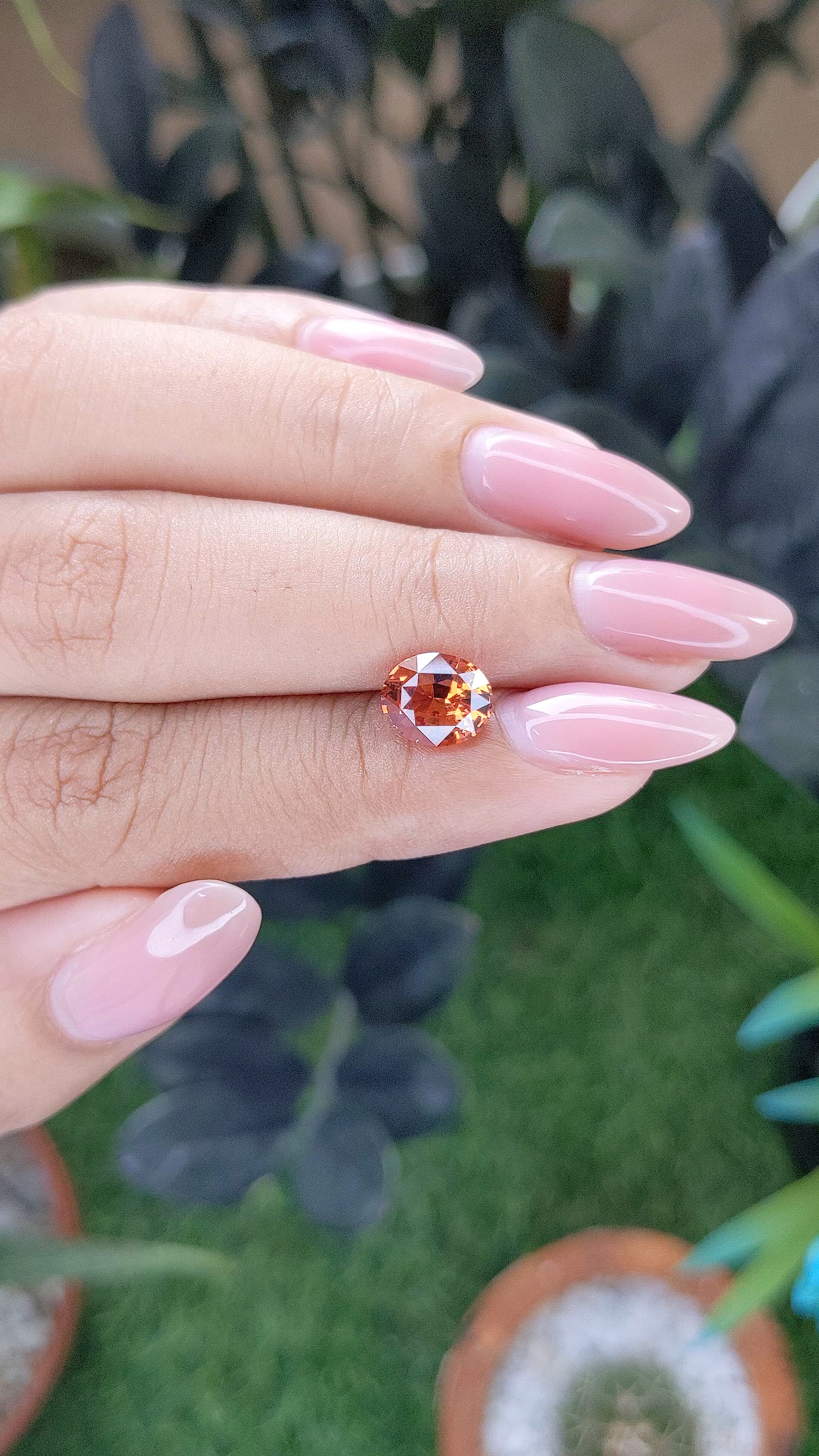 2.26 Ct. Orange Spessartite Garnet from Tanzania Size Video