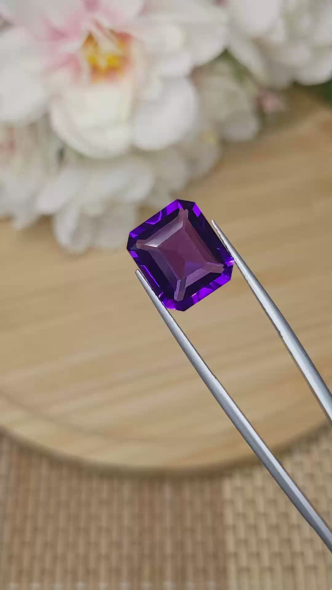 9.38 Ct. Purple Amethyst from Ceylon (Sri Lanka) Size Video