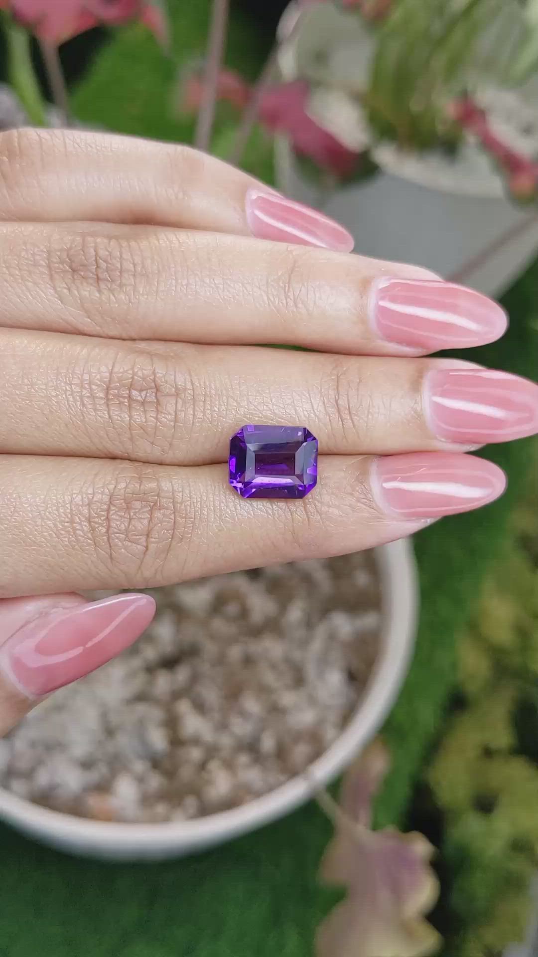 4.81 Ct. Purple Amethyst from Ceylon (Sri Lanka) Size Video