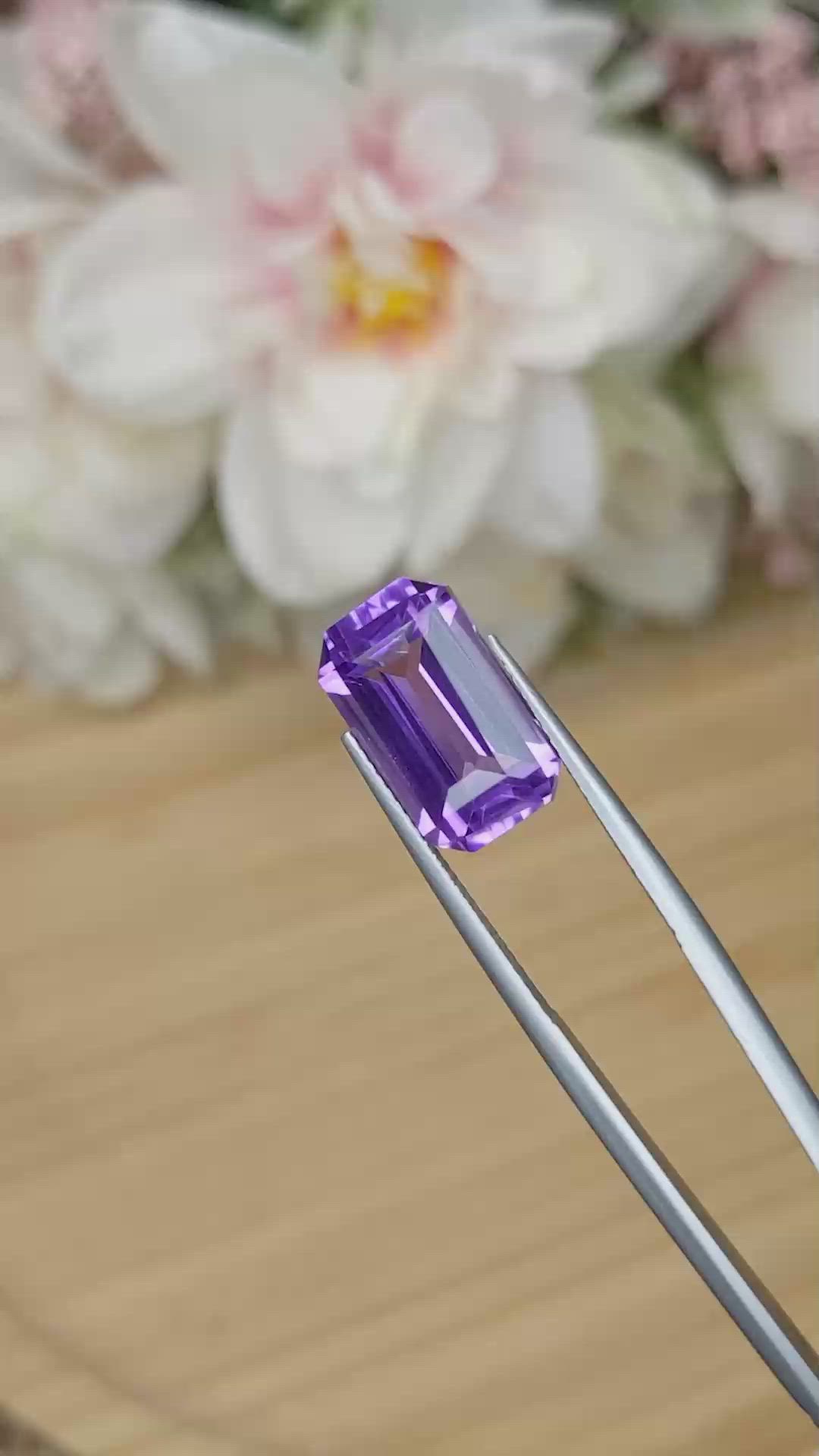 6.50 Ct. Purple Amethyst from Ceylon (Sri Lanka) Size Video