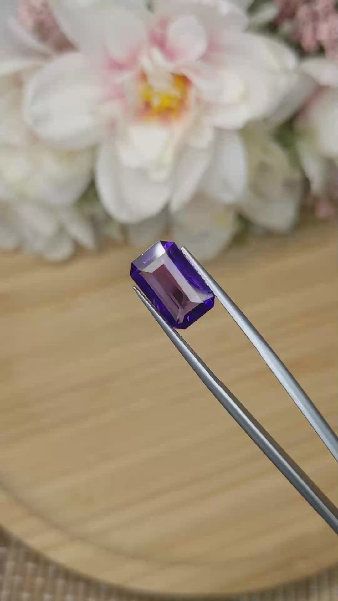 4.18 Ct. Purple Amethyst from Ceylon (Sri Lanka) Size Video