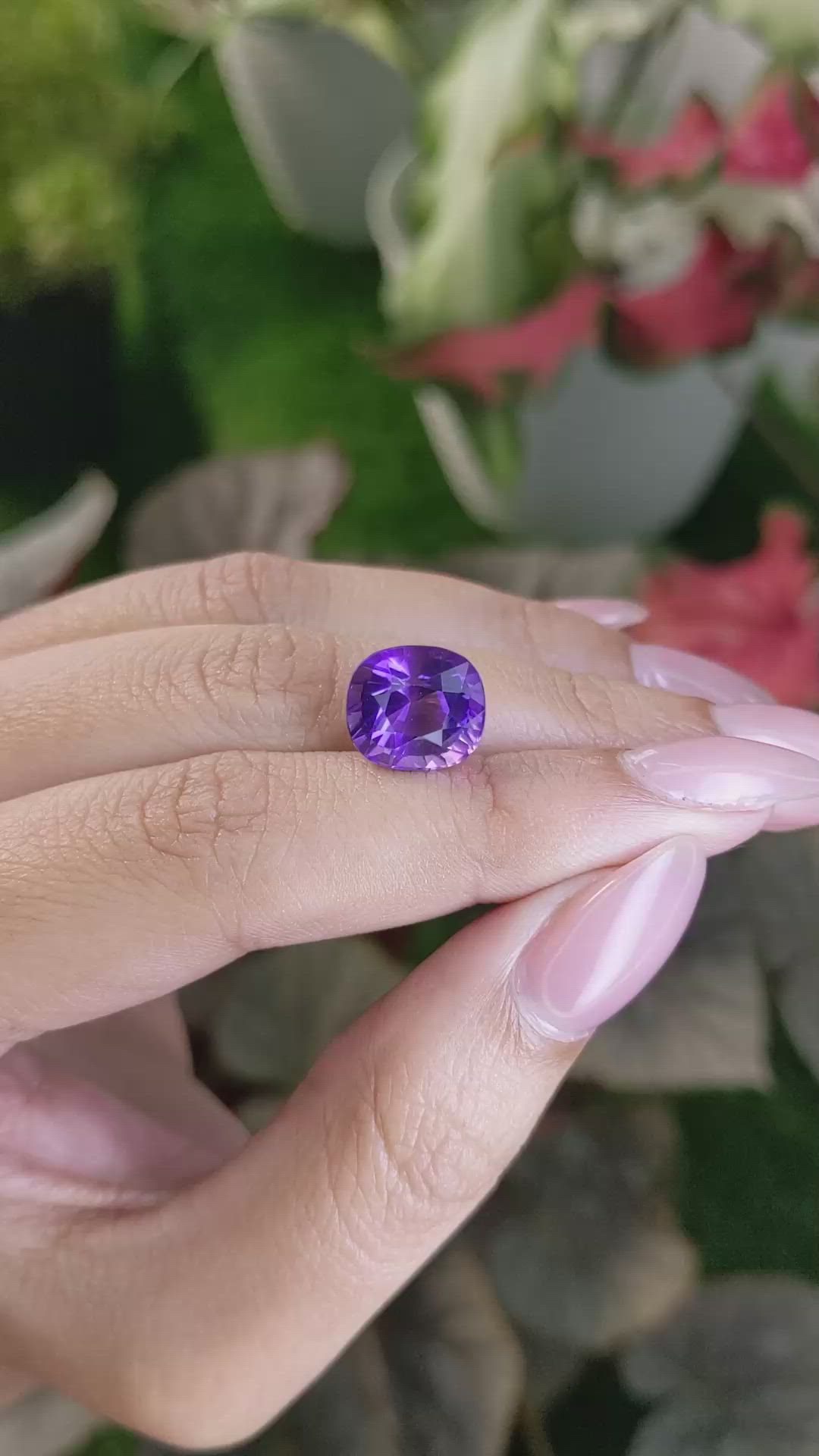 6.31 Ct. Purple Amethyst from Madagascar Size Video