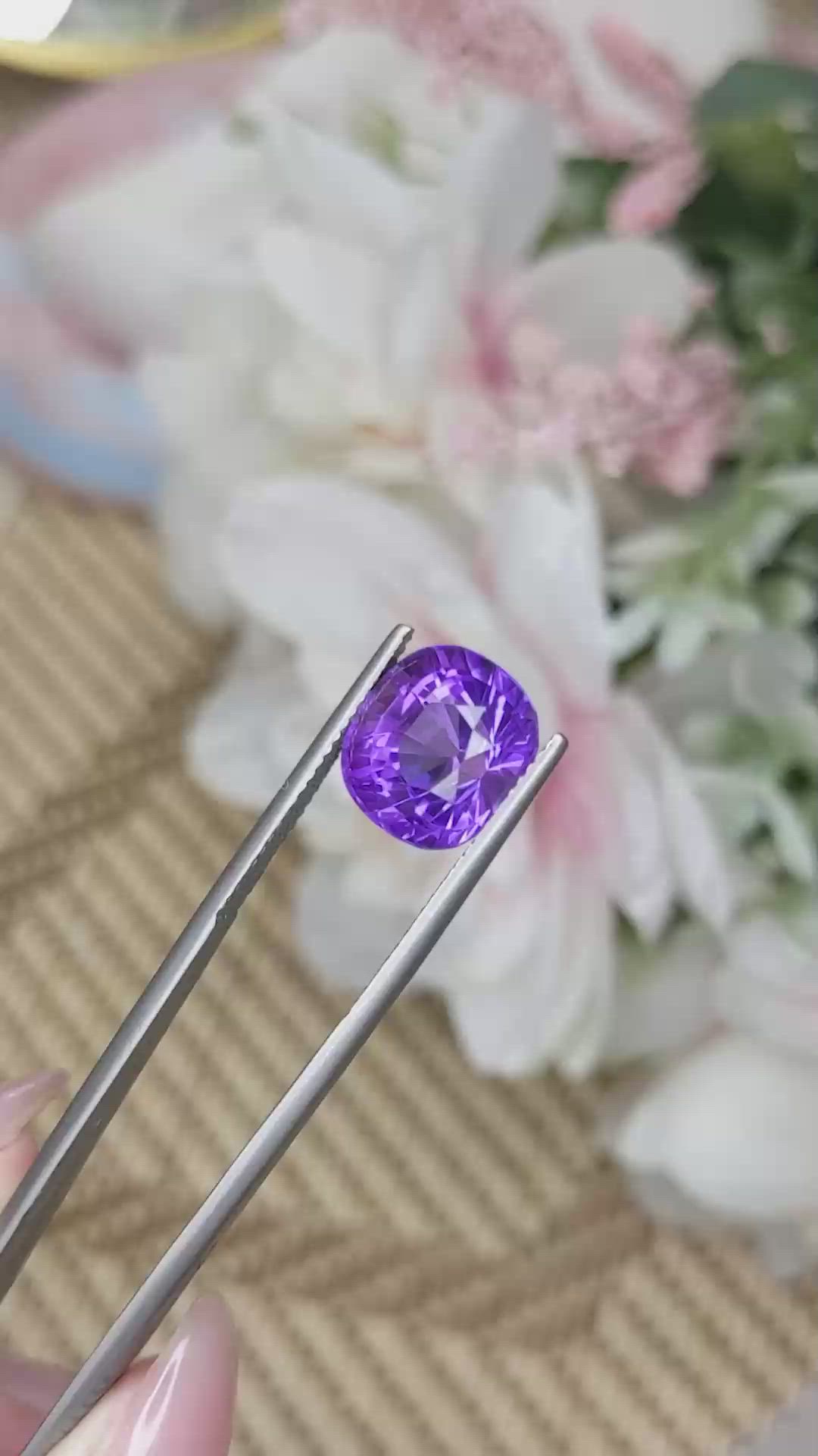 6.31 Ct. Purple Amethyst from Madagascar Size Video
