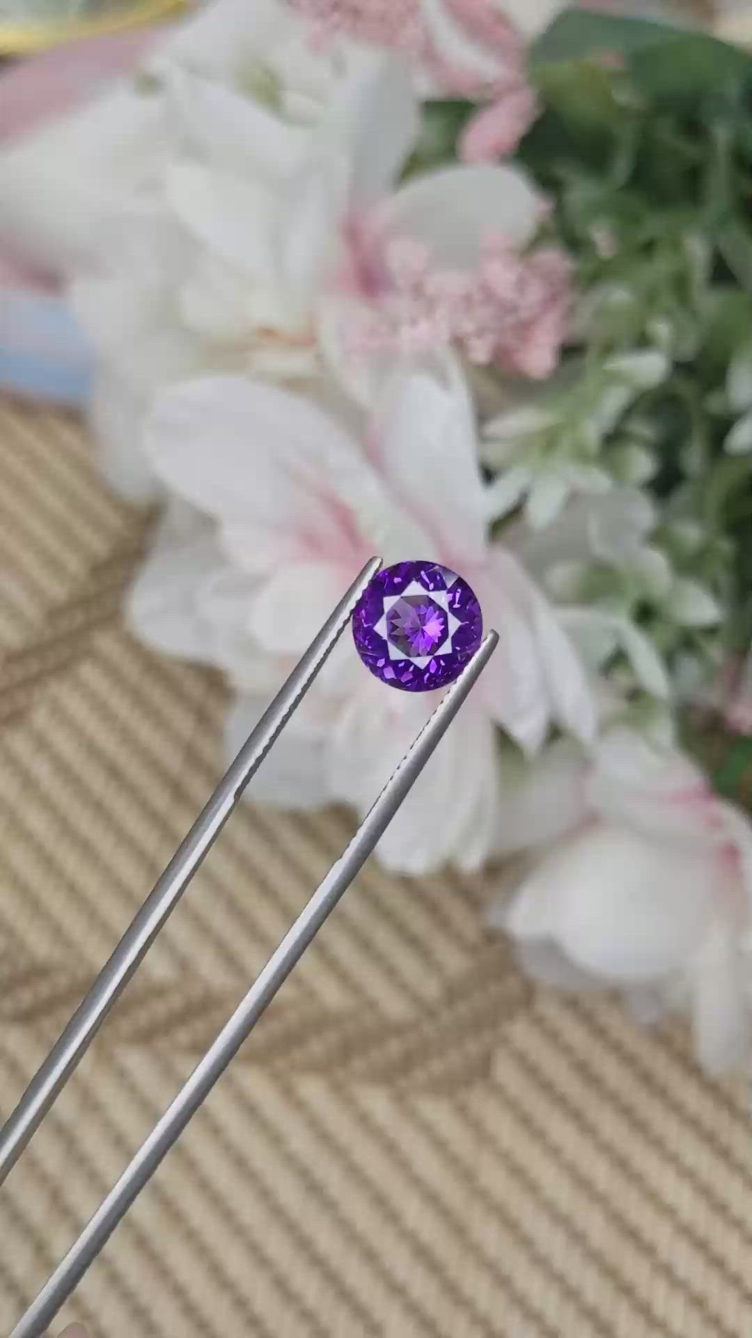 2.77 Ct. Amethyst from Madagascar Size Video