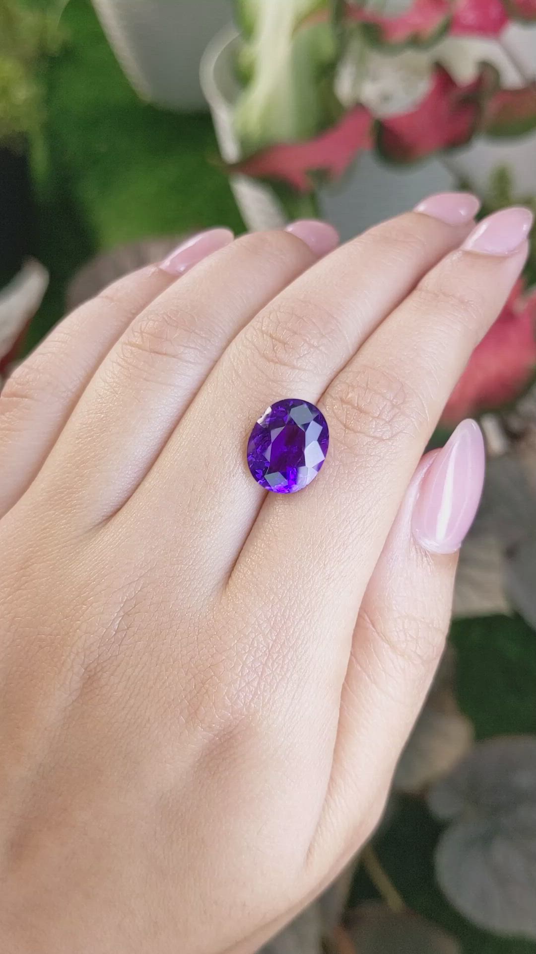 5.42 Ct. Purple Amethyst from Madagascar Size Video