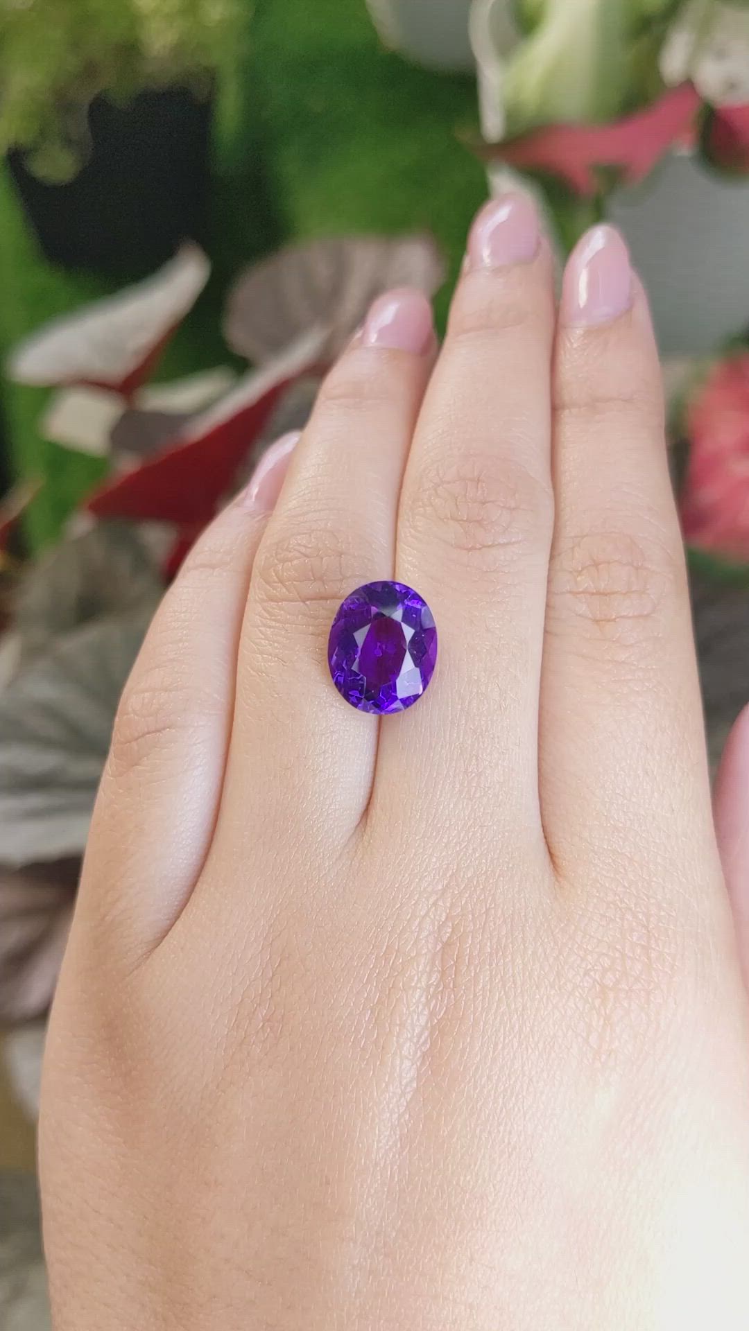 5.42 Ct. Purple Amethyst from Madagascar Size Video