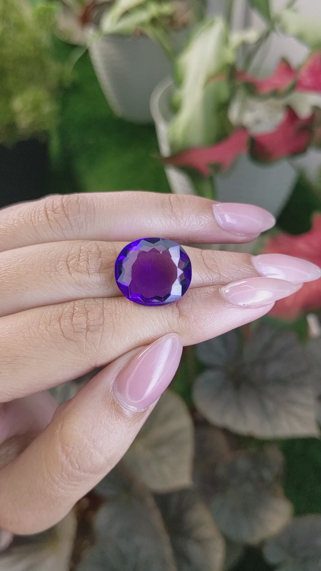 14.78 Ct. Purple Amethyst from Madagascar Size Video