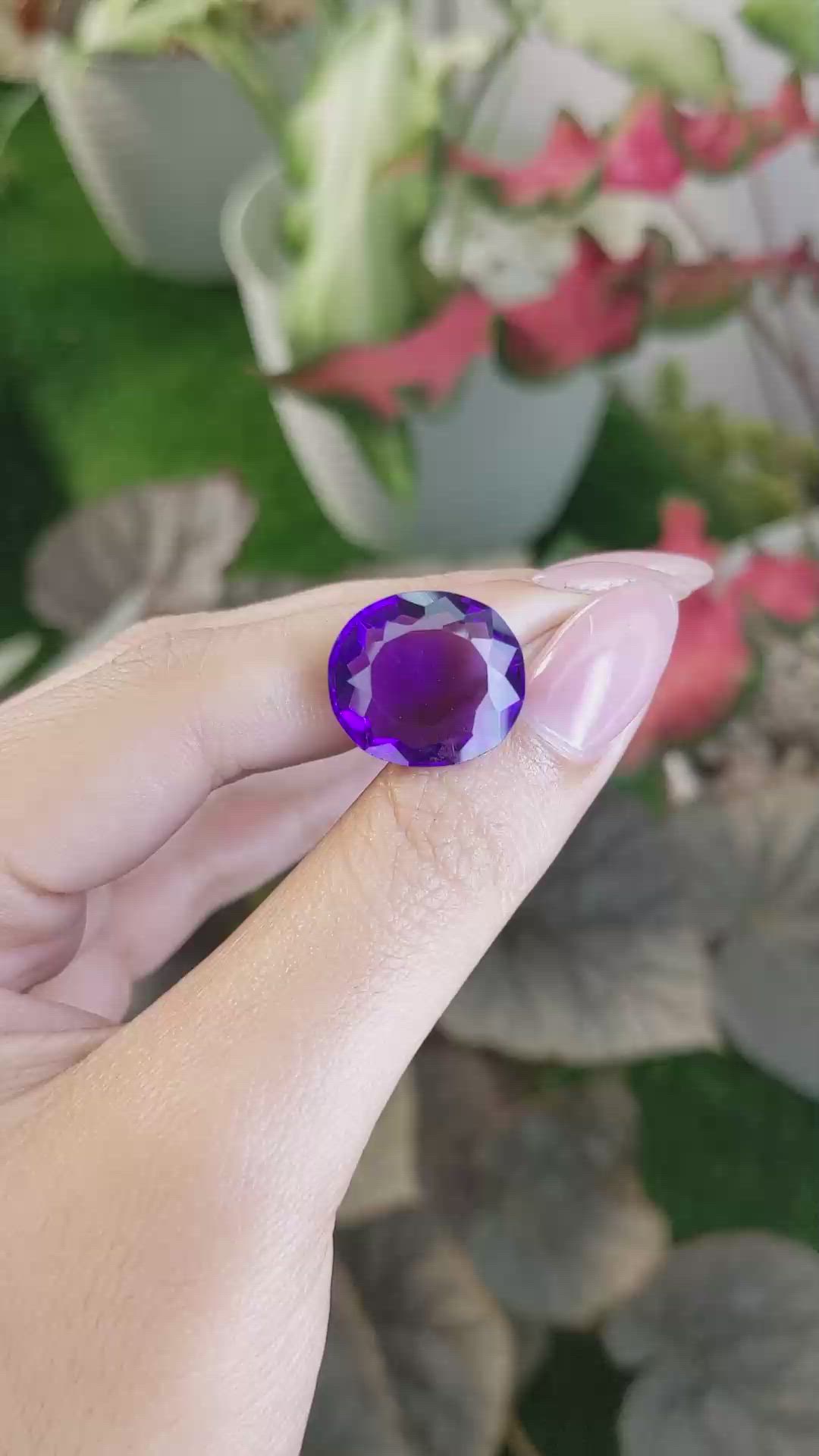 14.78 Ct. Purple Amethyst from Madagascar Size Video
