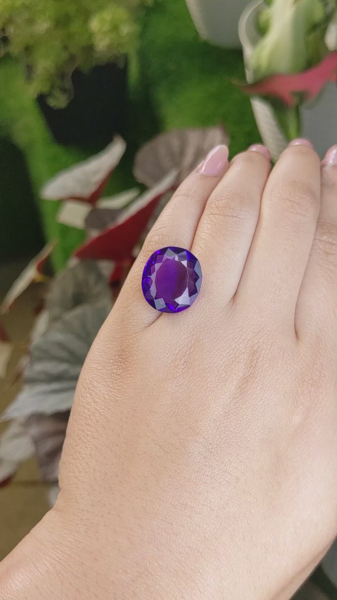 14.78 Ct. Purple Amethyst from Madagascar Size Video
