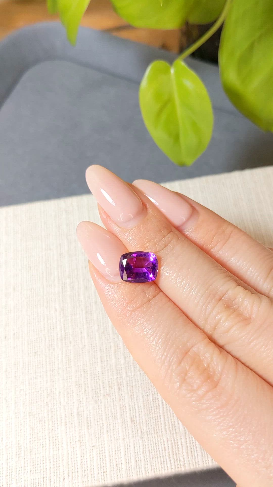 2.42 Ct. Purple Amethyst from Brazil Size Video