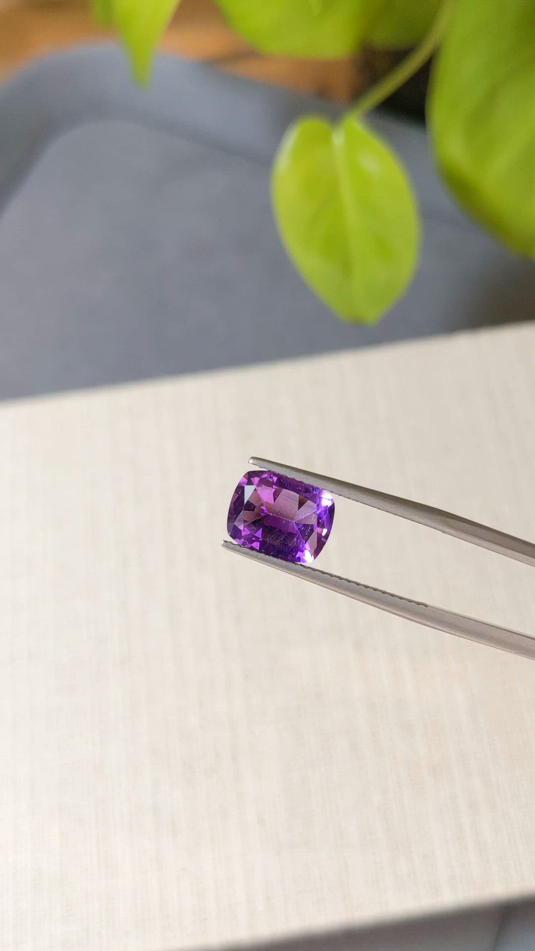 2.42 Ct. Purple Amethyst from Brazil Size Video