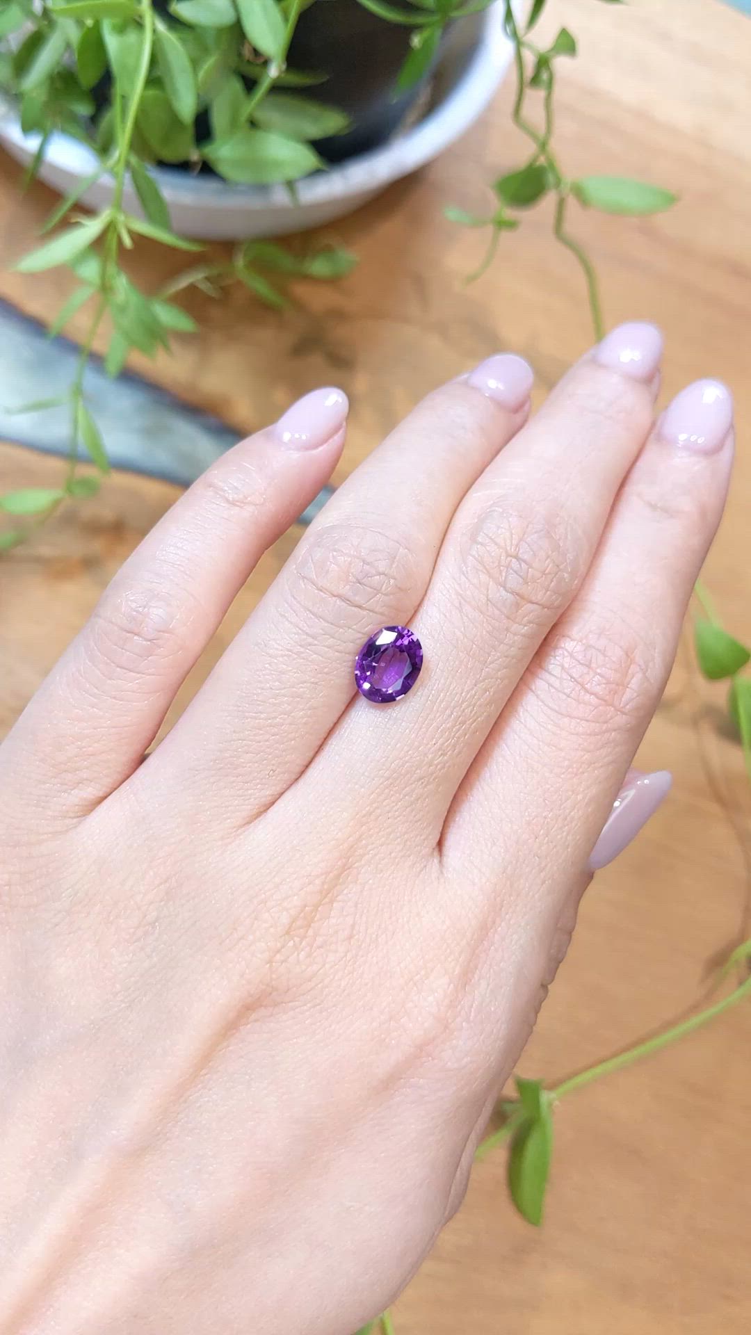 1.68 Ct. Purple Amethyst from Brazil Size Video