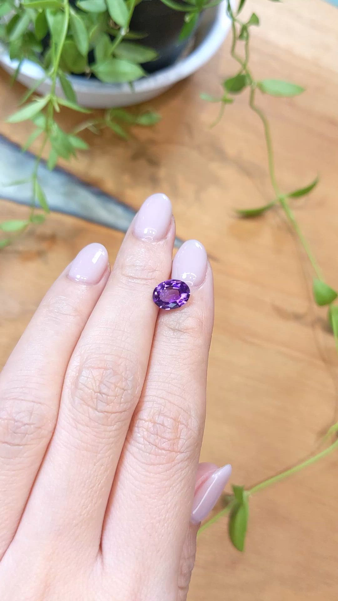 1.68 Ct. Purple Amethyst from Brazil Size Video