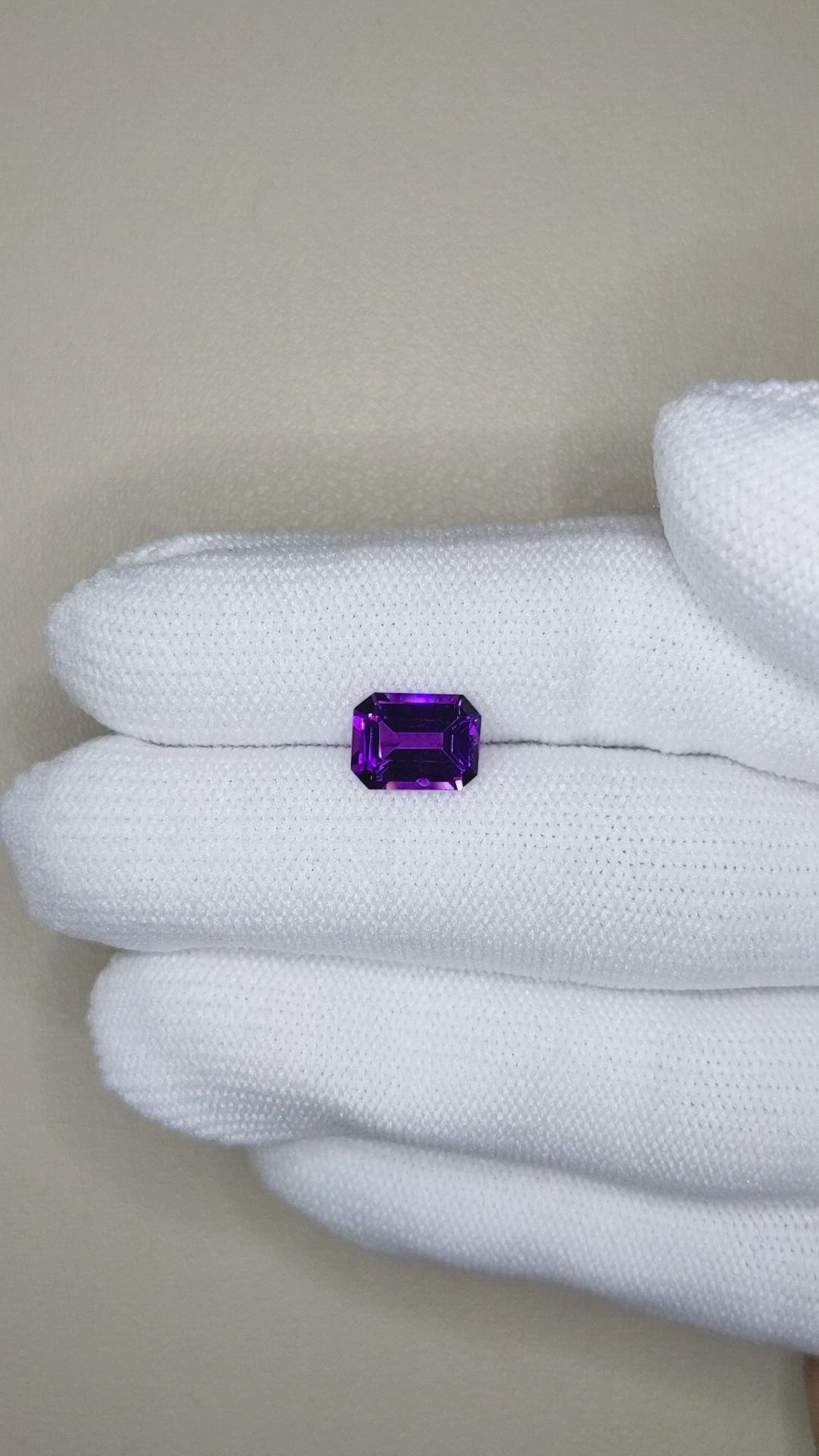 1.91 Ct. Purple Amethyst from Brazil Size Video