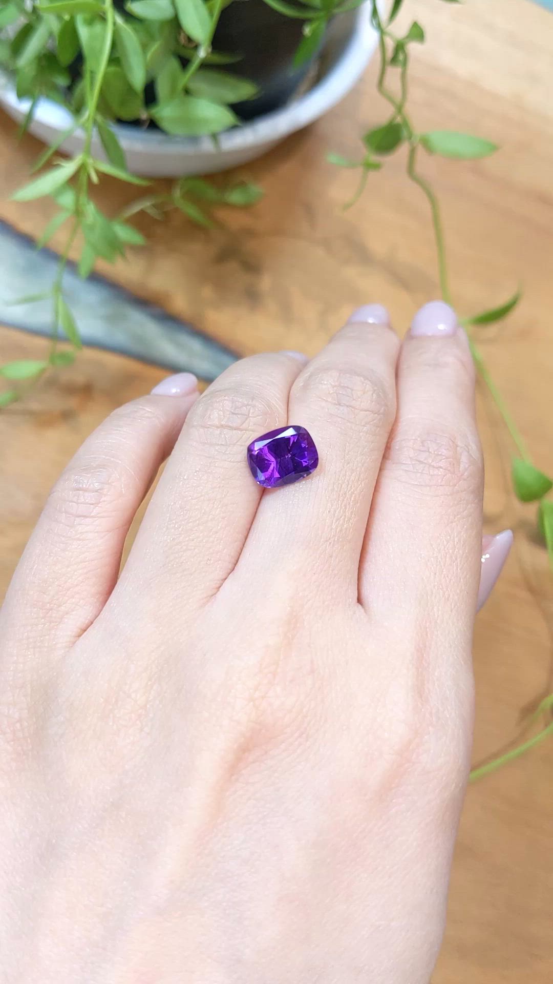 2.40 Ct. Purple Amethyst from Brazil Size Video