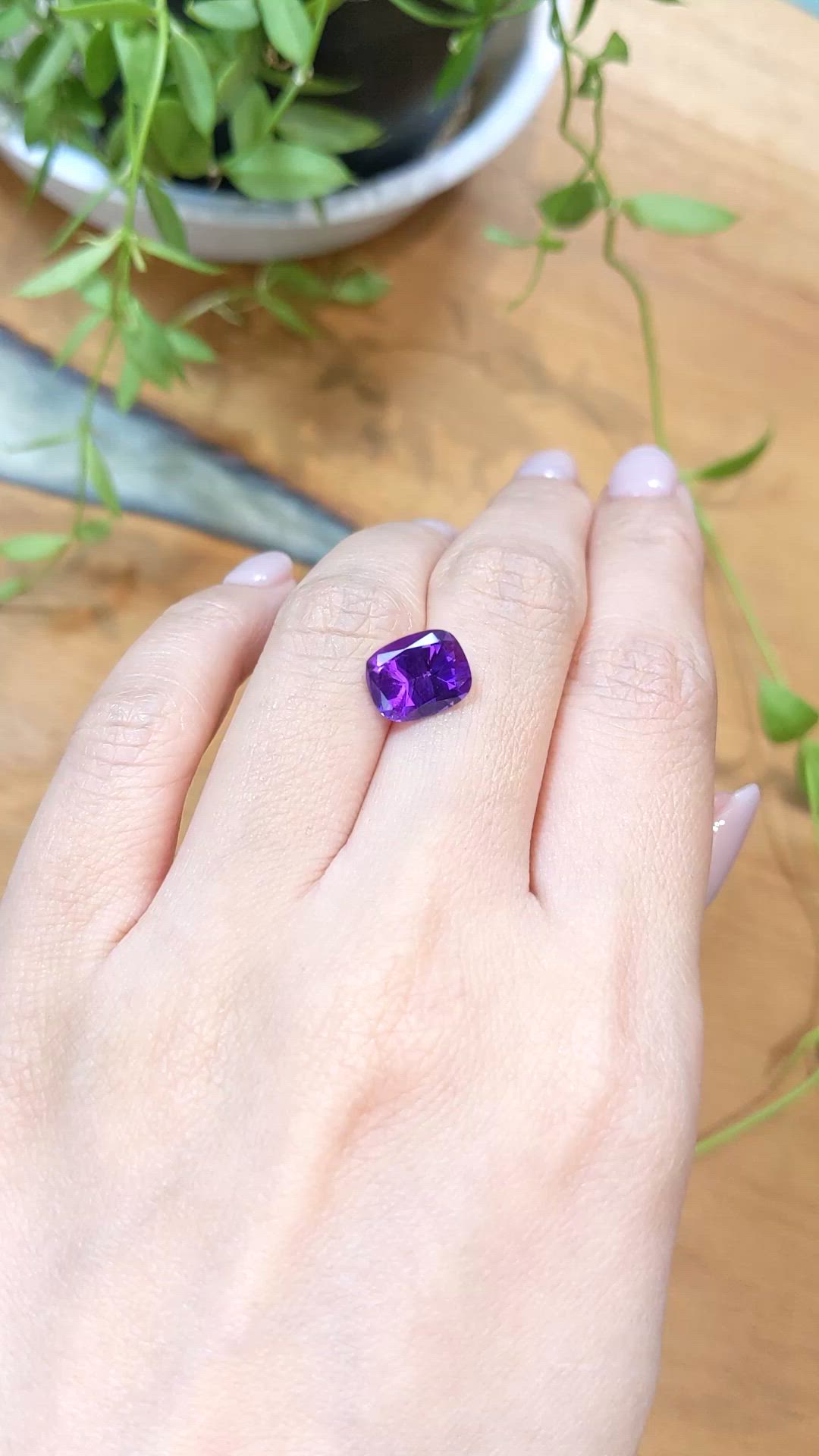 2.40 Ct. Purple Amethyst from Brazil Size Video