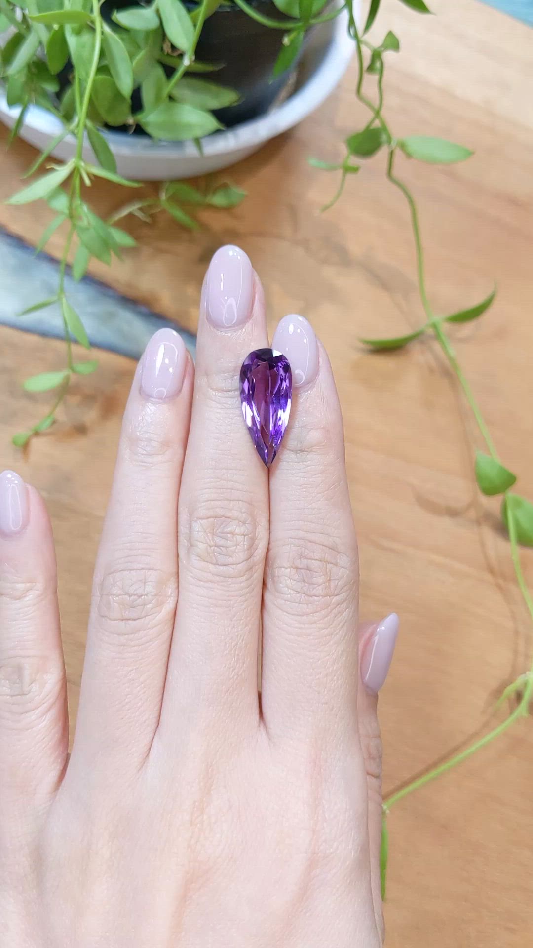 7.79 Ct. Purple Amethyst from Brazil Size Video