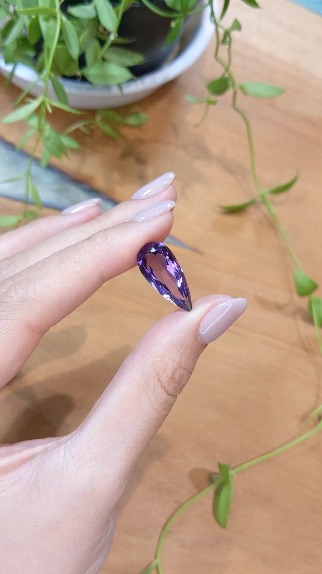 7.79 Ct. Purple Amethyst from Brazil Size Video