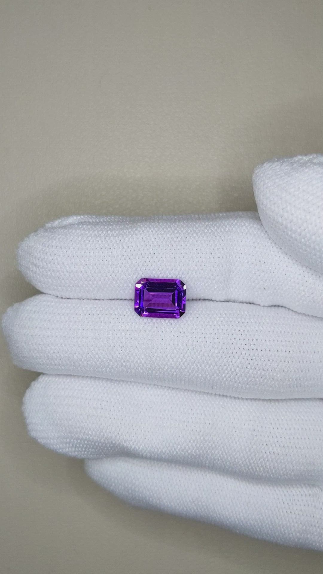 2.07 Ct. Purple Amethyst from Brazil Size Video