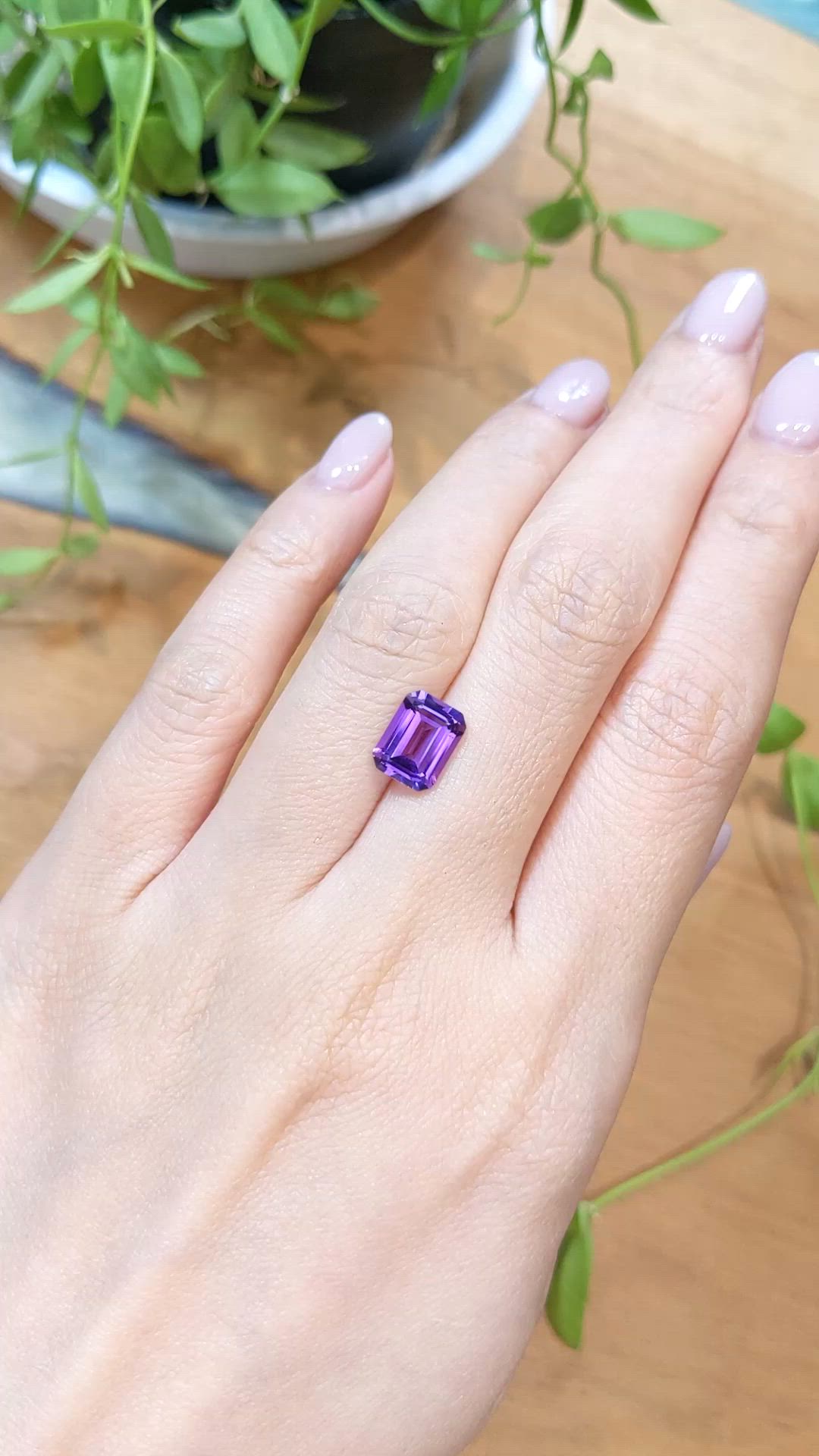 2.07 Ct. Purple Amethyst from Brazil Size Video