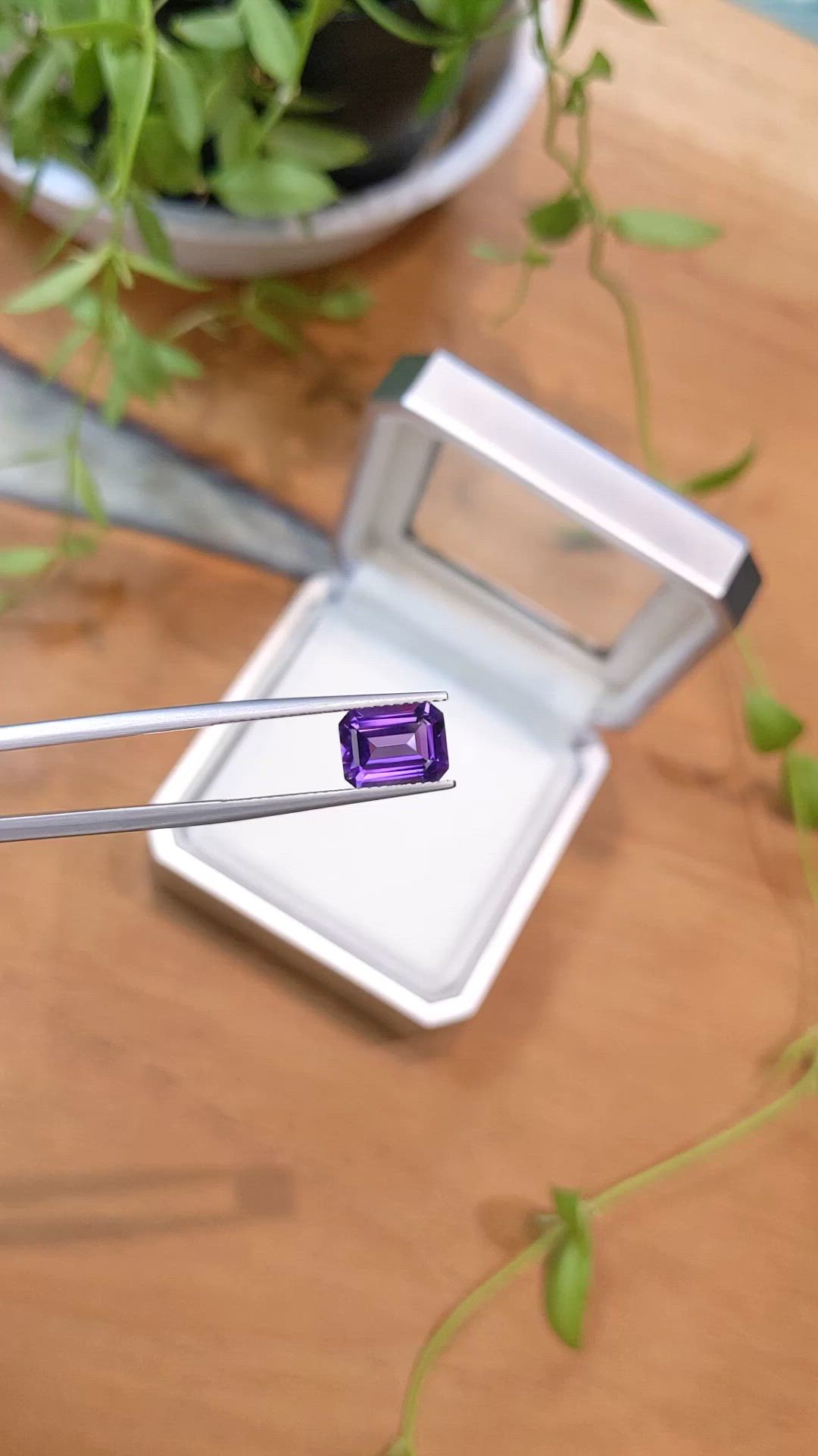 2.07 Ct. Purple Amethyst from Brazil Size Video