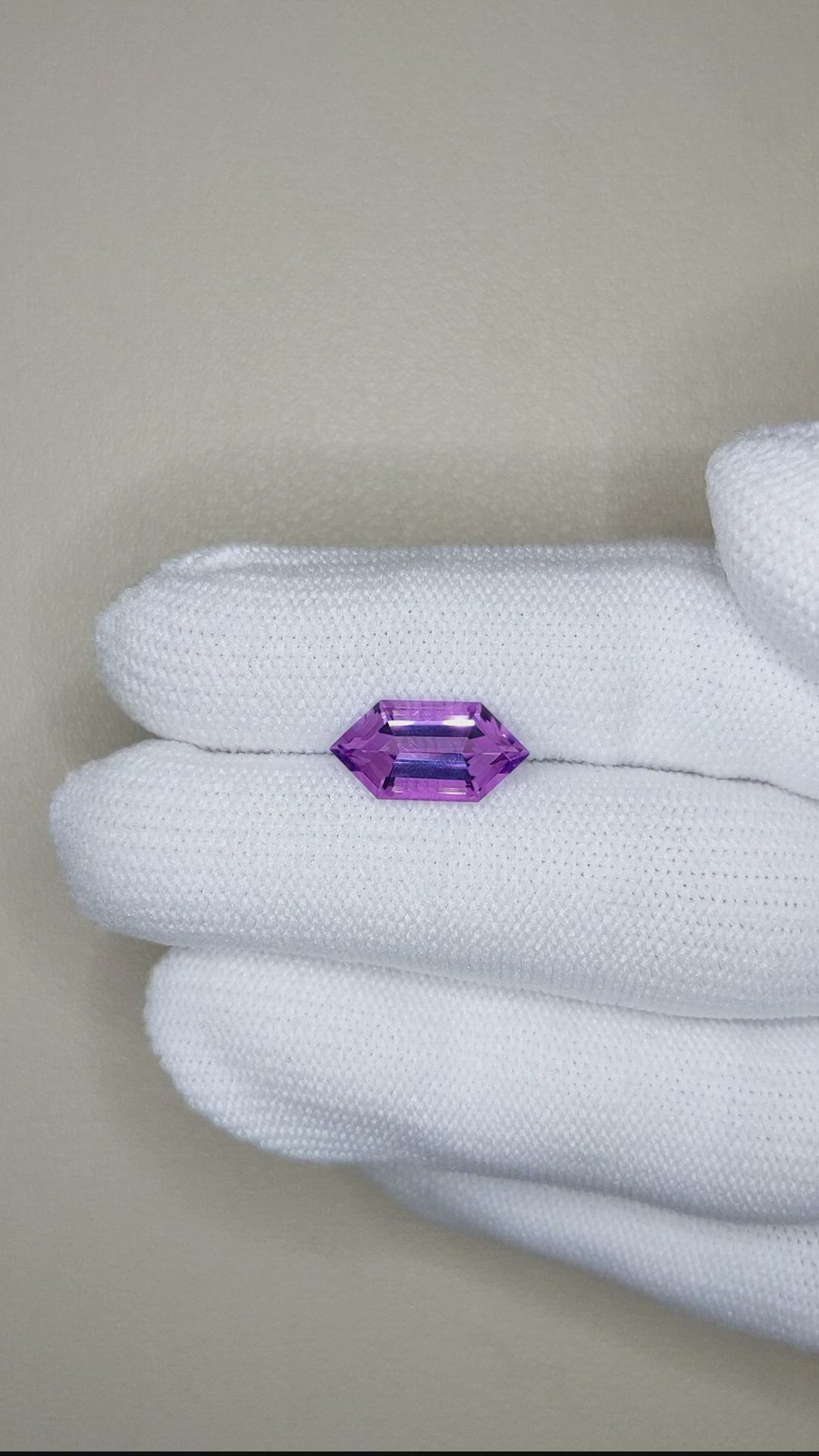 2.83 Ct. Purple Amethyst from Brazil Size Video