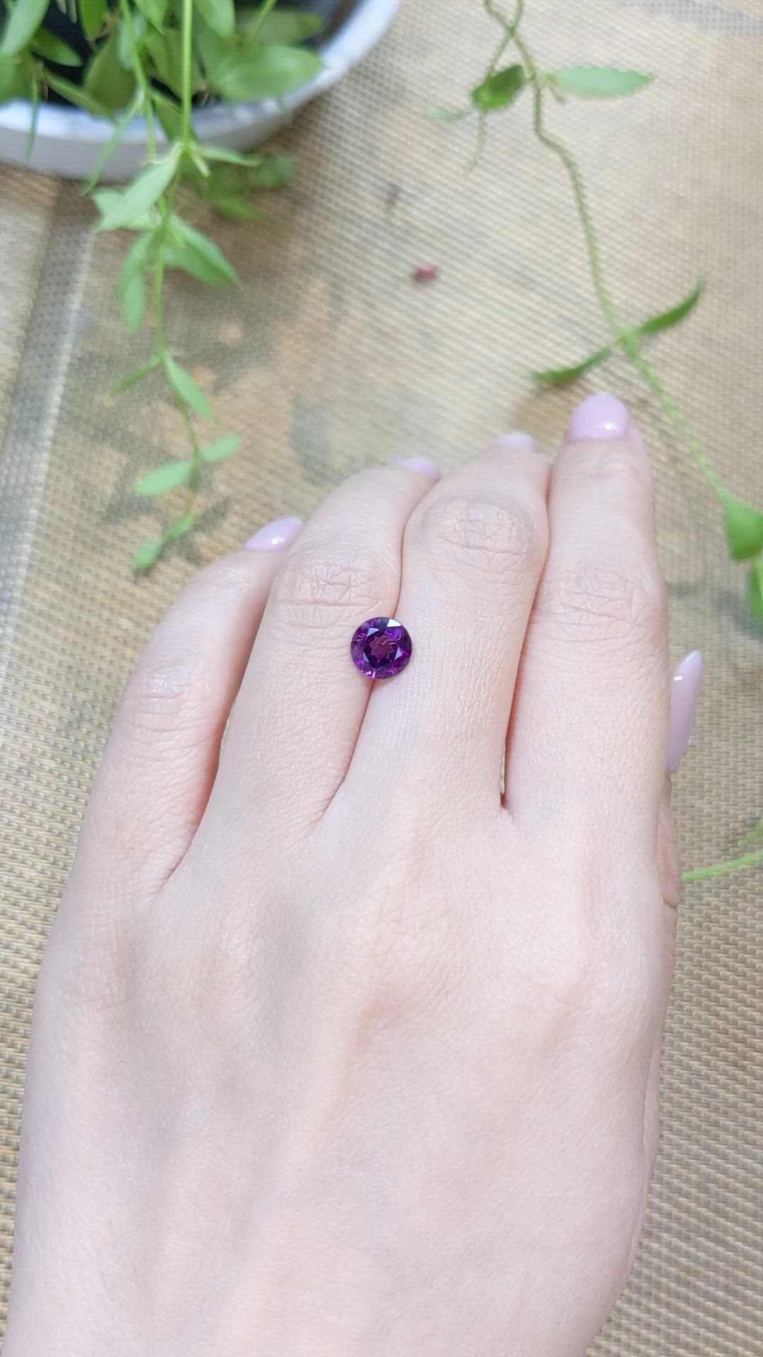 1.16 Ct. Purple Amethyst from Brazil Size Video