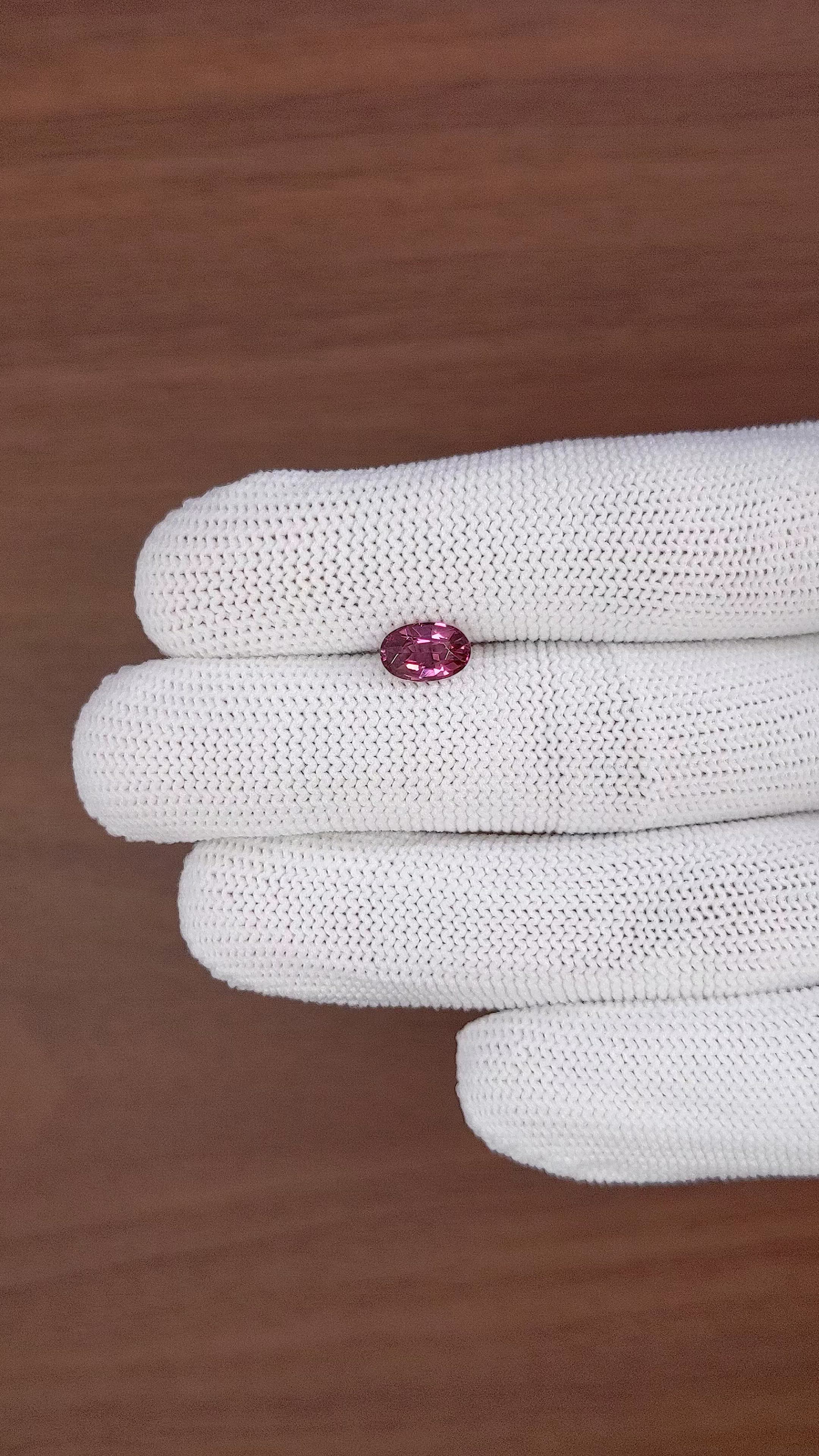 1.48 Ct. Purplish Pink Rhodolite Garnet from Ceylon (Sri Lanka) Size Video