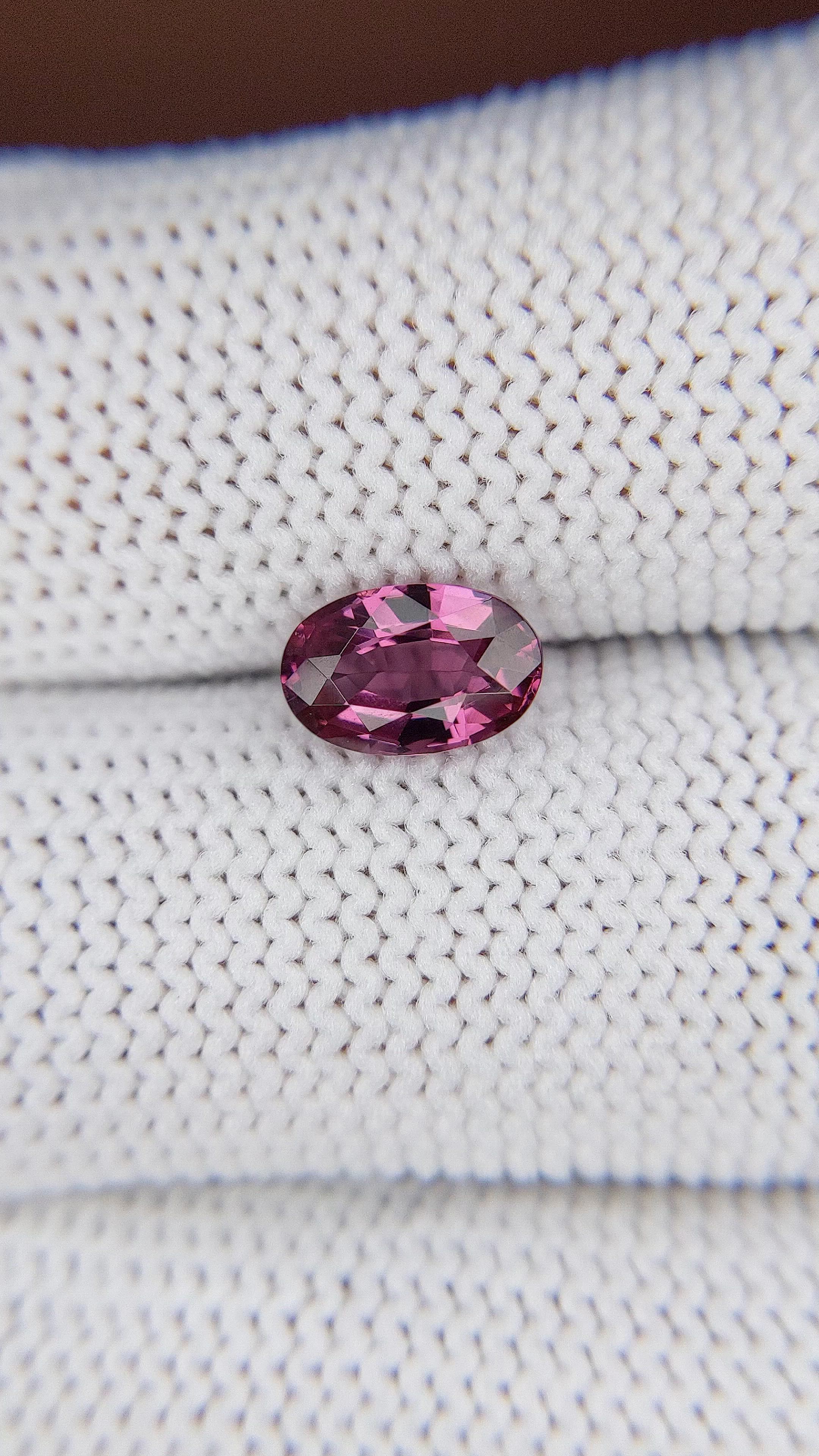 1.48 Ct. Purplish Pink Rhodolite Garnet from Ceylon (Sri Lanka) Size Video